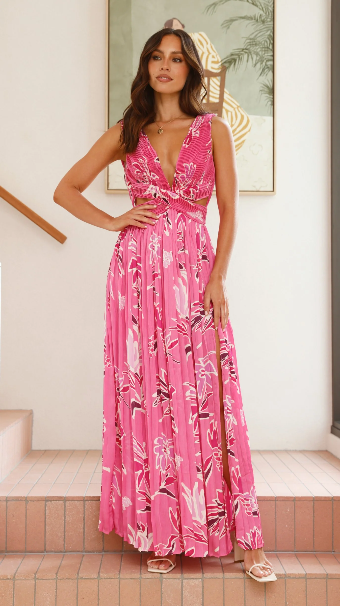 Anita Maxi Dress - Pink Floral