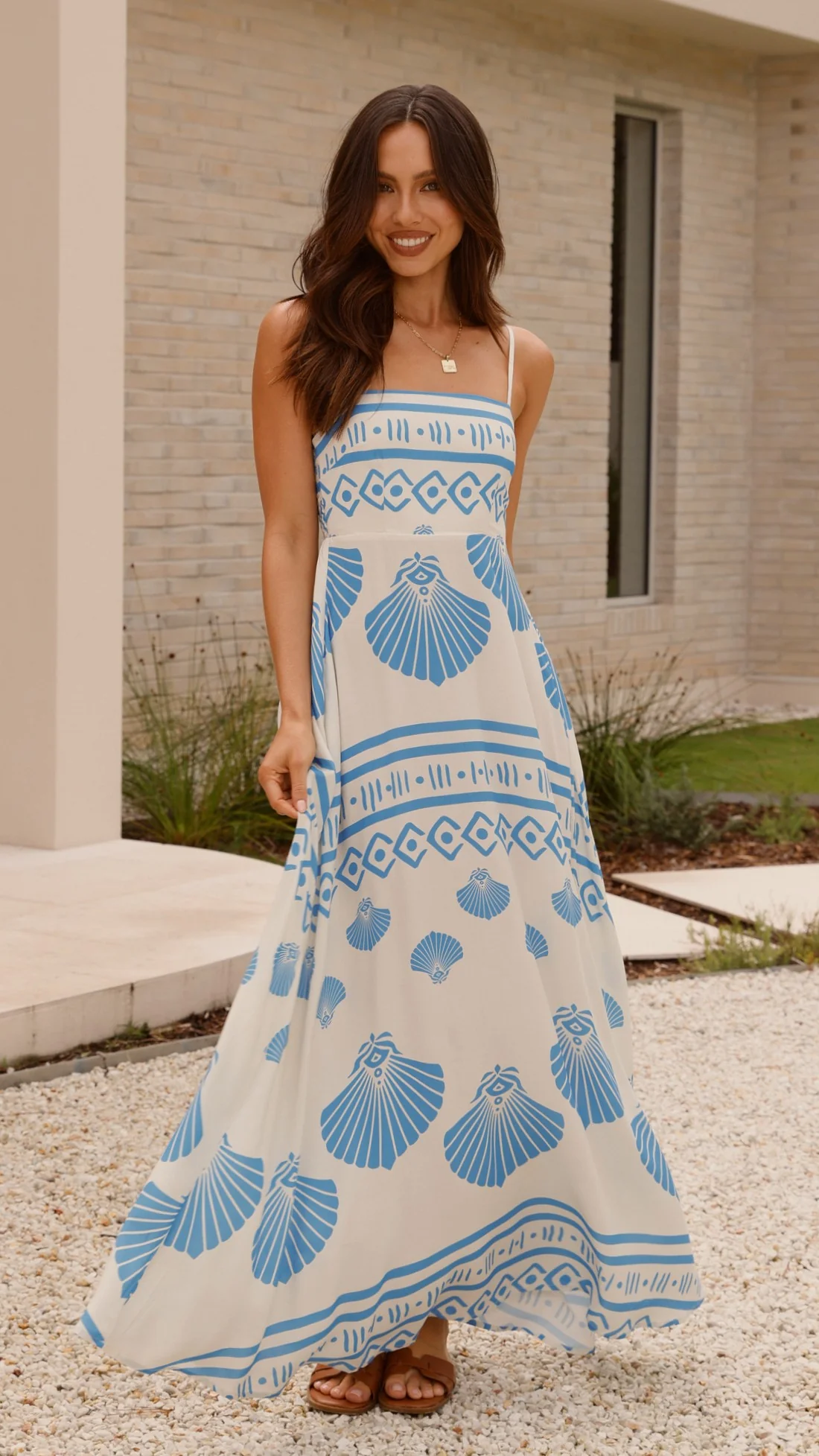 Jaylene Maxi Dress - Sea Shell