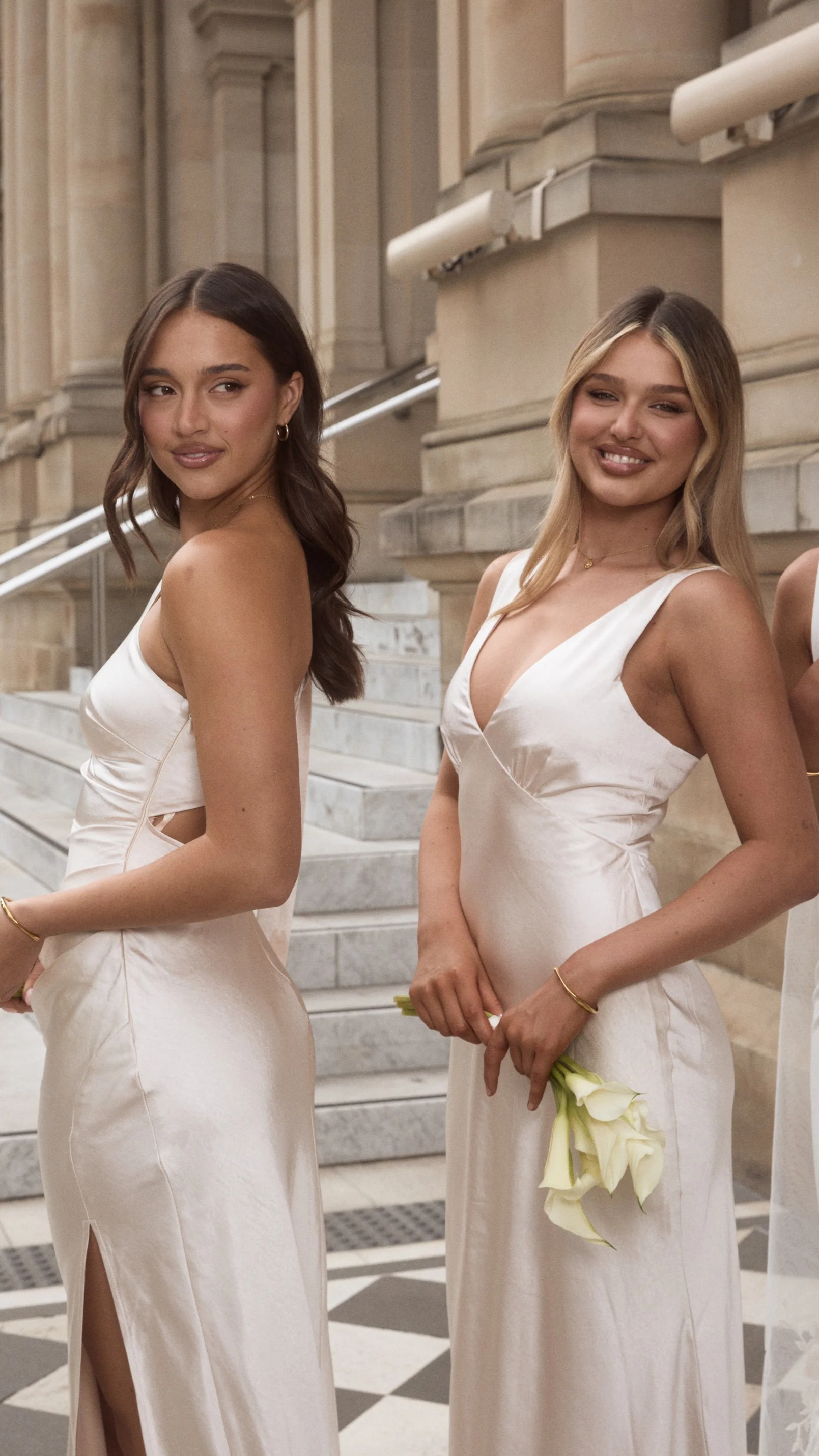 Halle One Shoulder Maxi Dress - Champagne