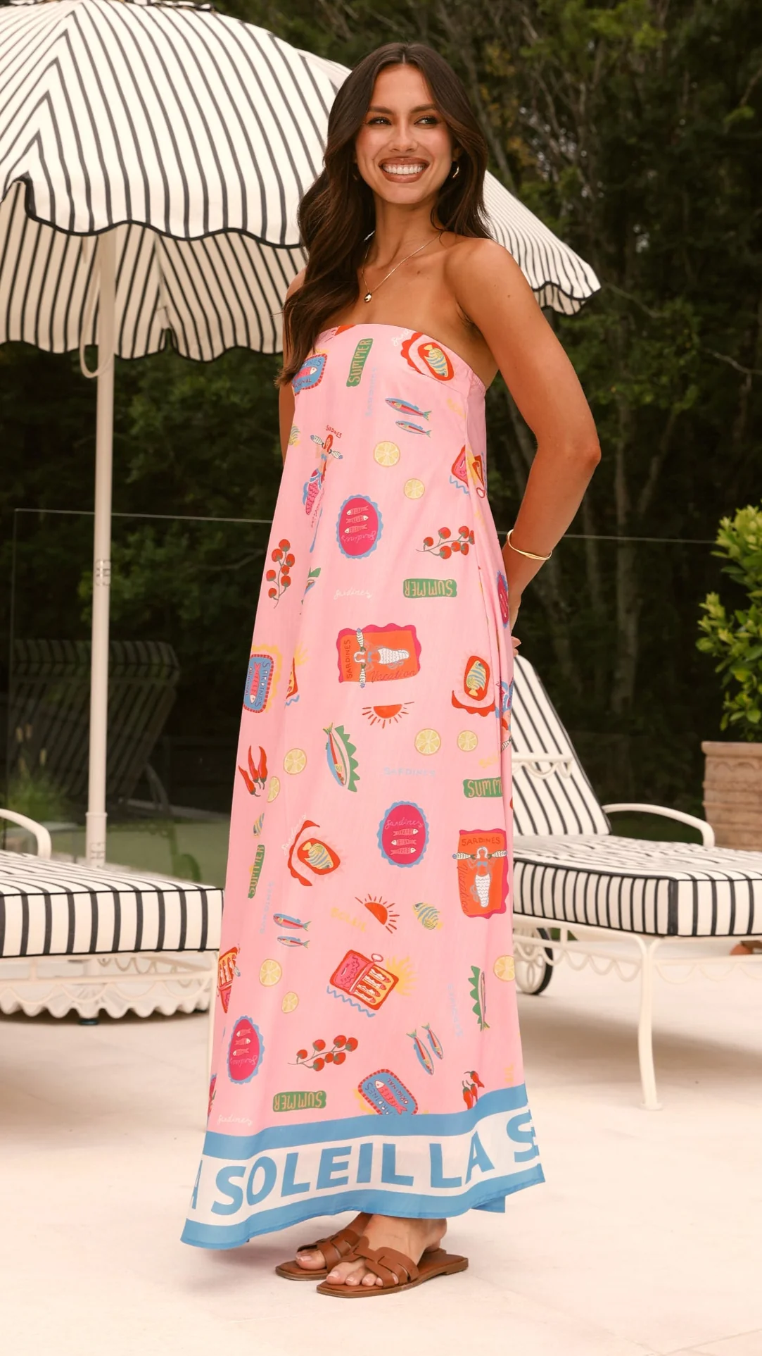 La Sirena Strapless Maxi Dress - Pink Soleil