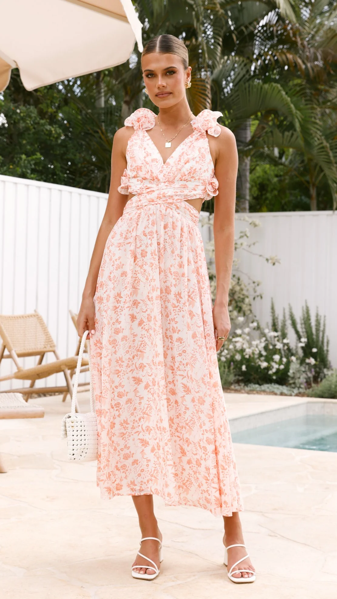 Galilhai Maxi Dress - Apricot Floral