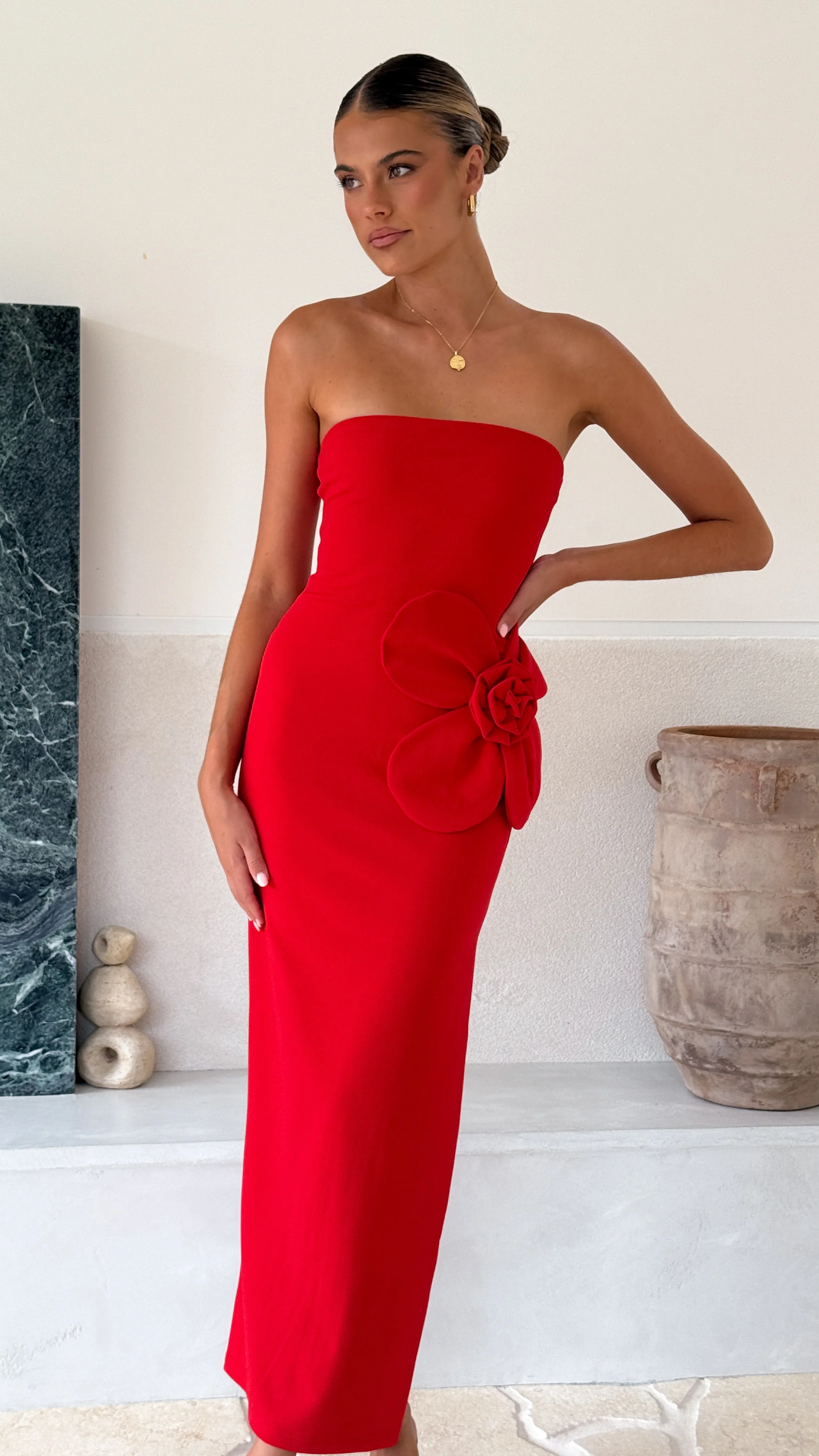 Athena Maxi Dress - Red