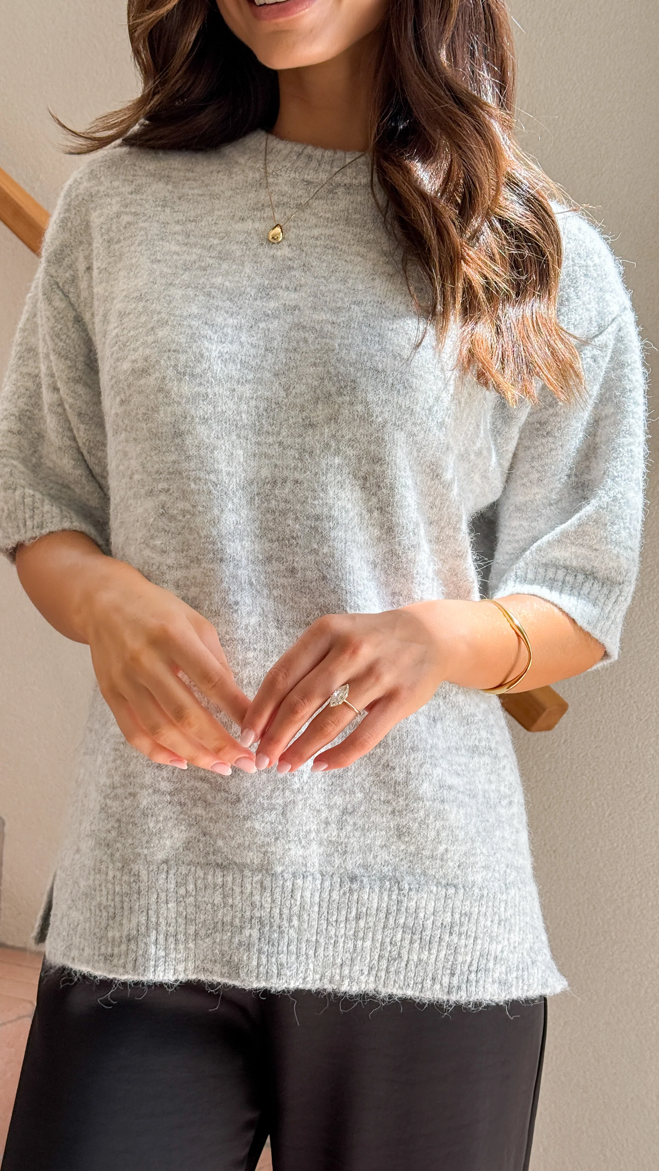 Chelsea Knit Tee - Grey