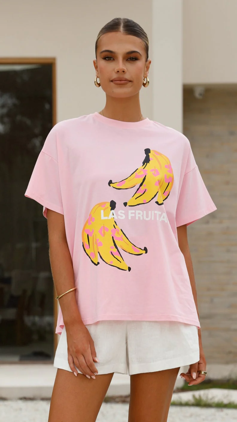 Las Fruitas Top - Pink
