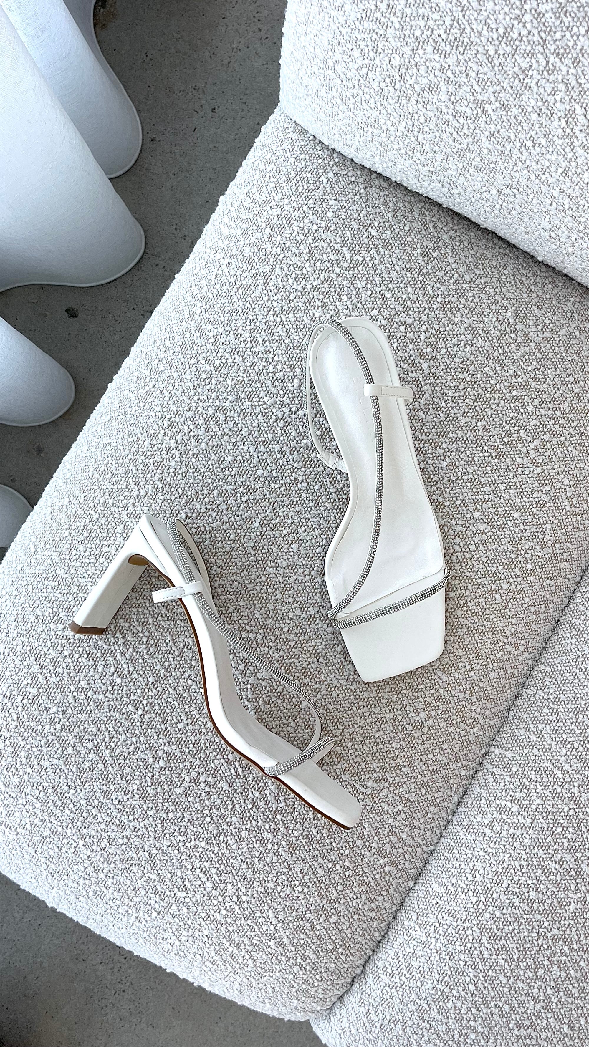 Kaye Heels - White Diamante