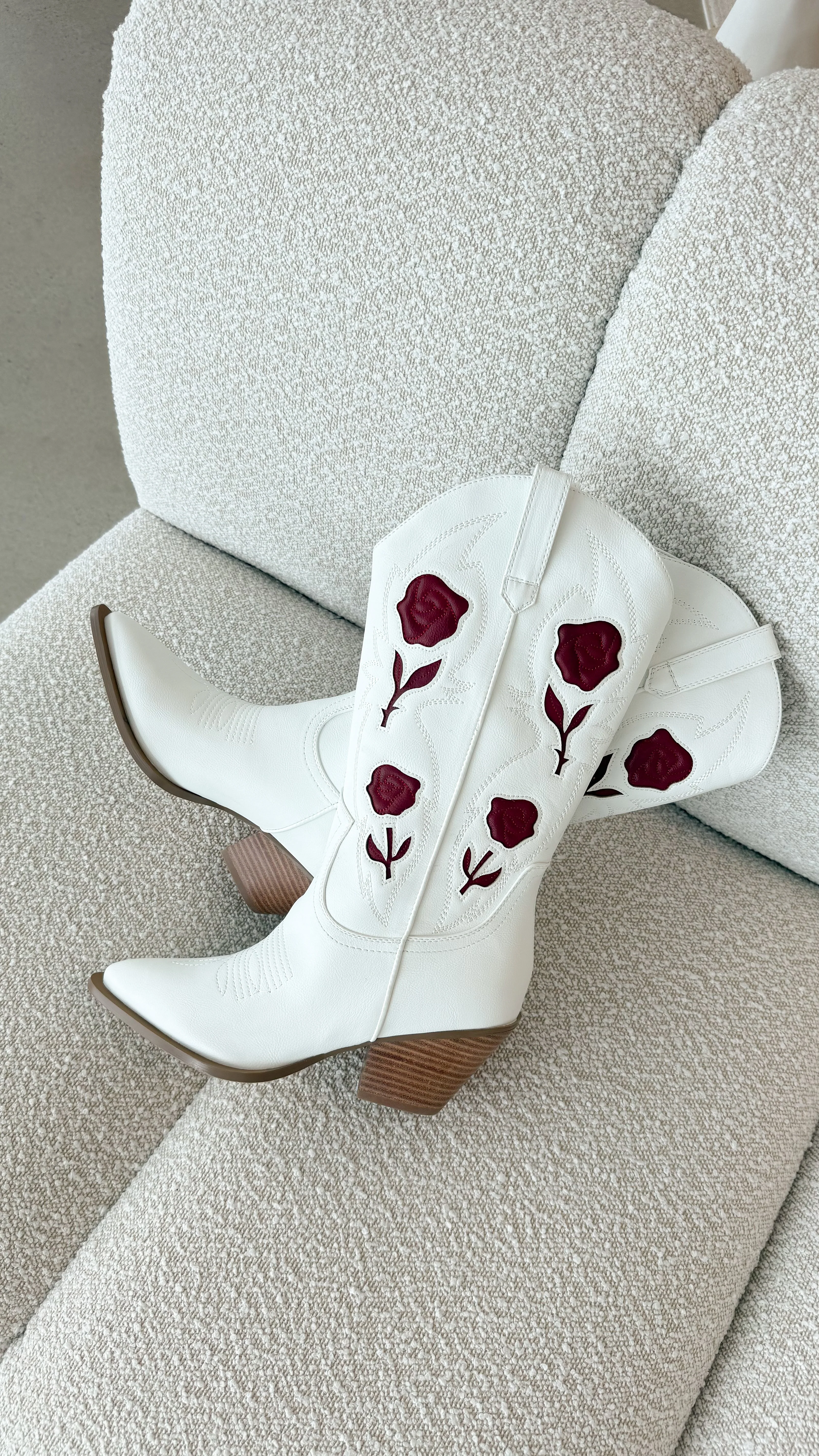 Arden Boots - White-Garnet