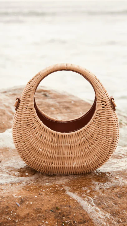 Gianna Handle Bag - Natural Rattan