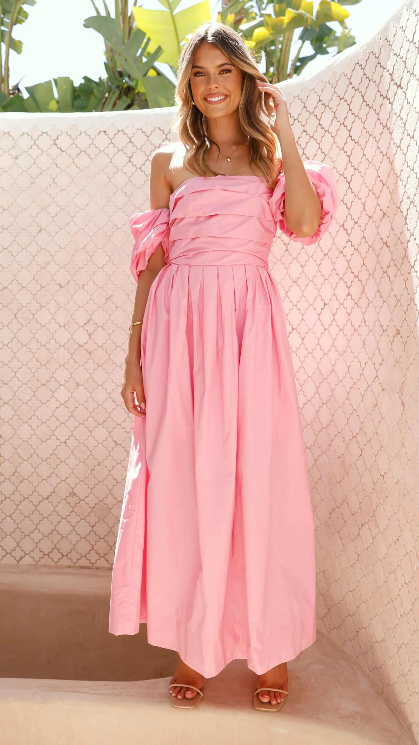 Caelius Midi Dress - Pink