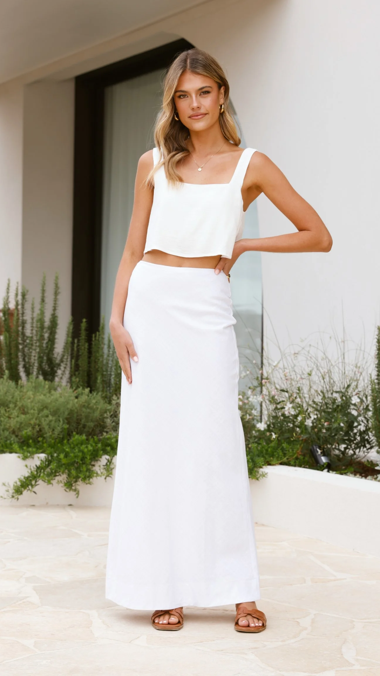 Jayme Midi Skirt - White