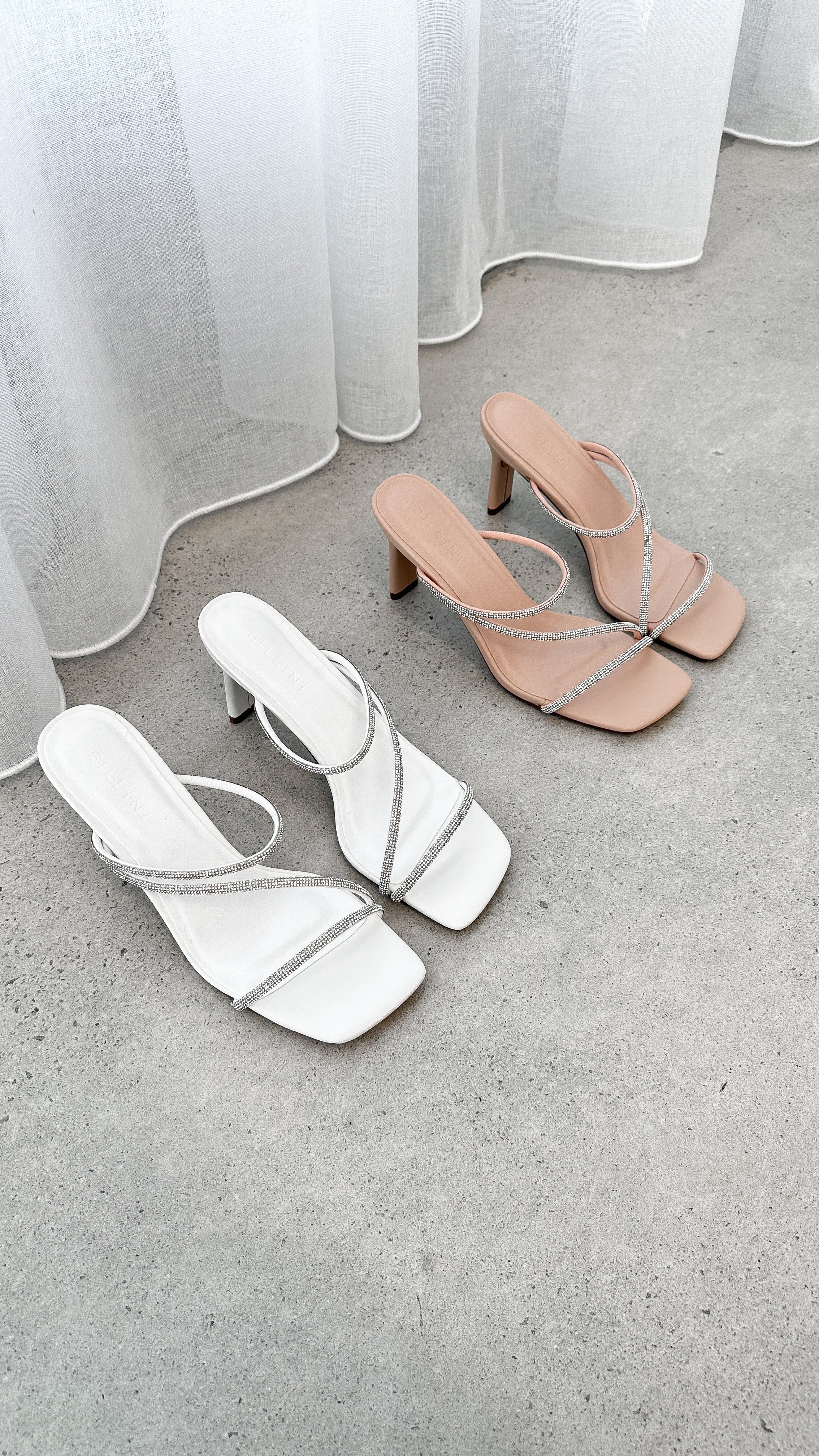 Femi Heel - White Diamante