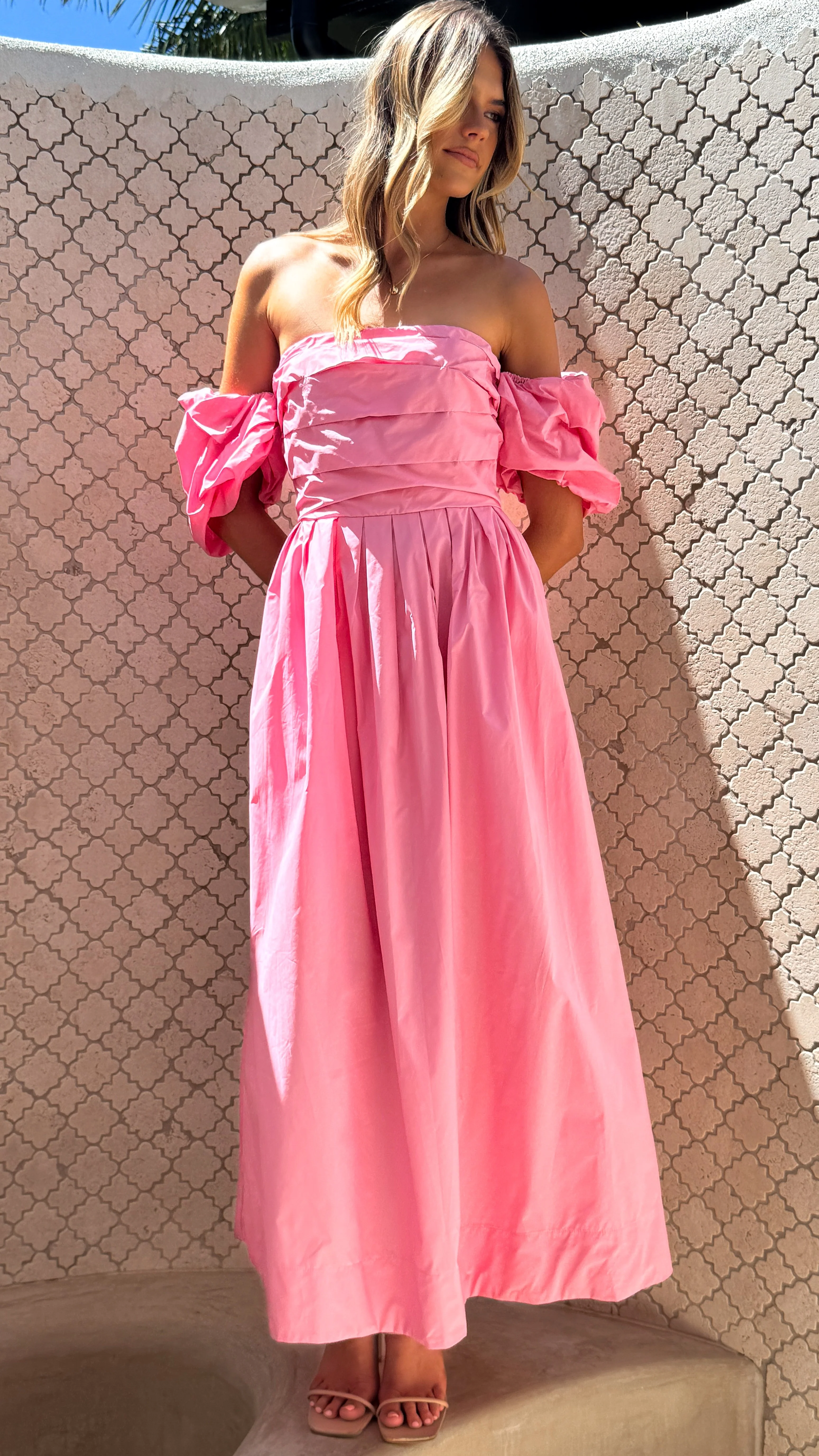 Caelius Midi Dress - Pink