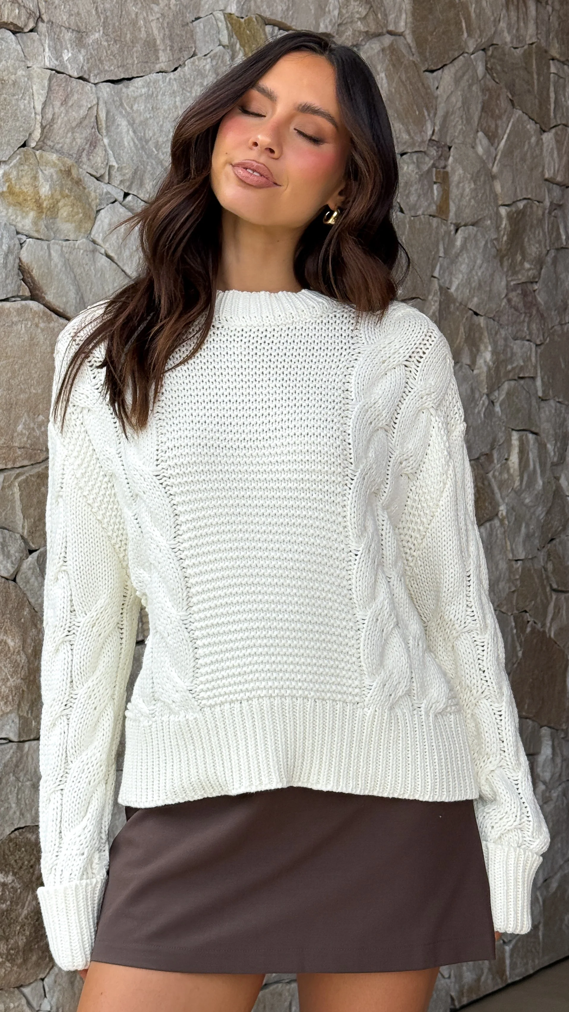 Candice Knit Sweater - Cream