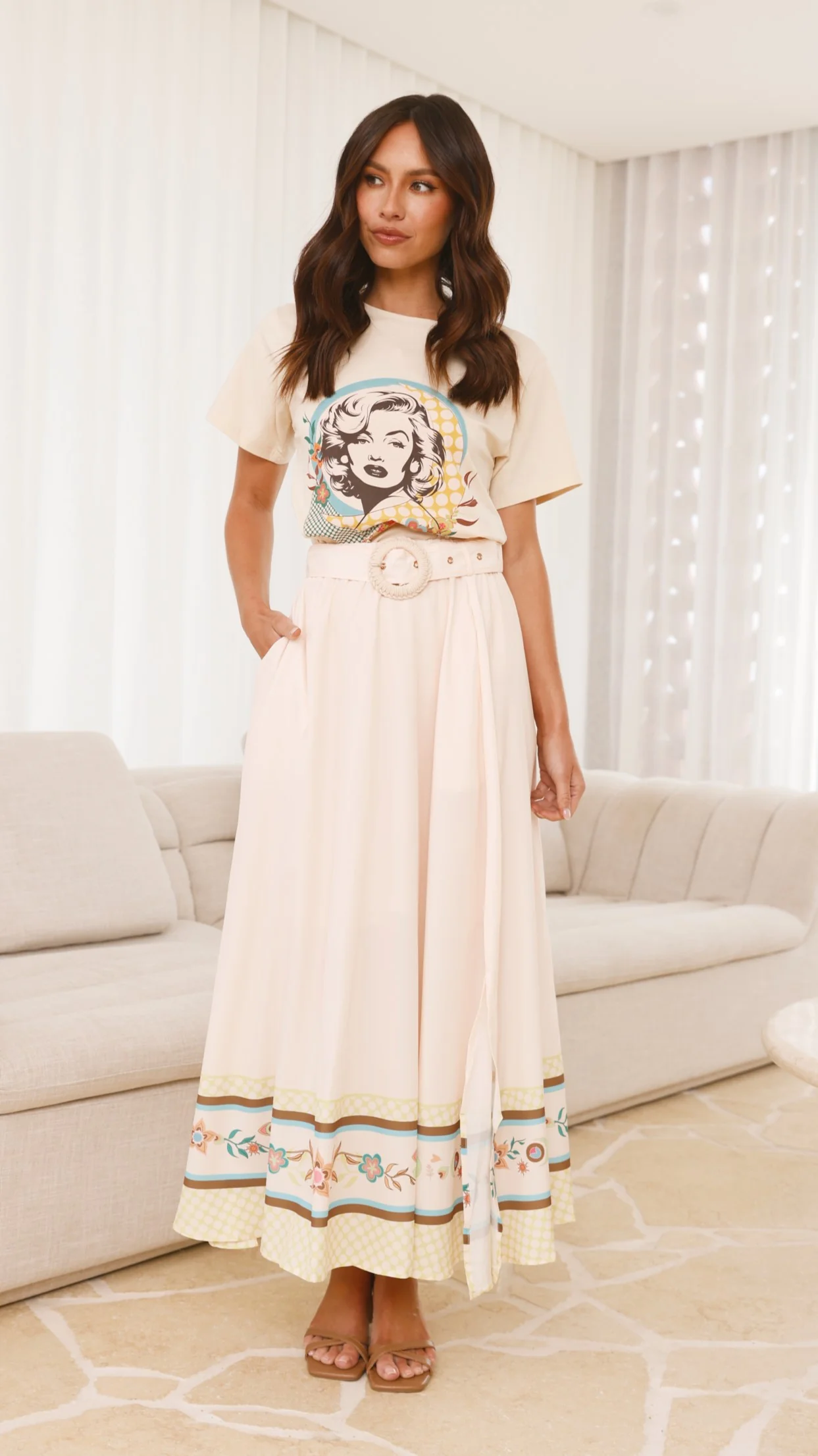 Lainey Maxi Skirt - Peach