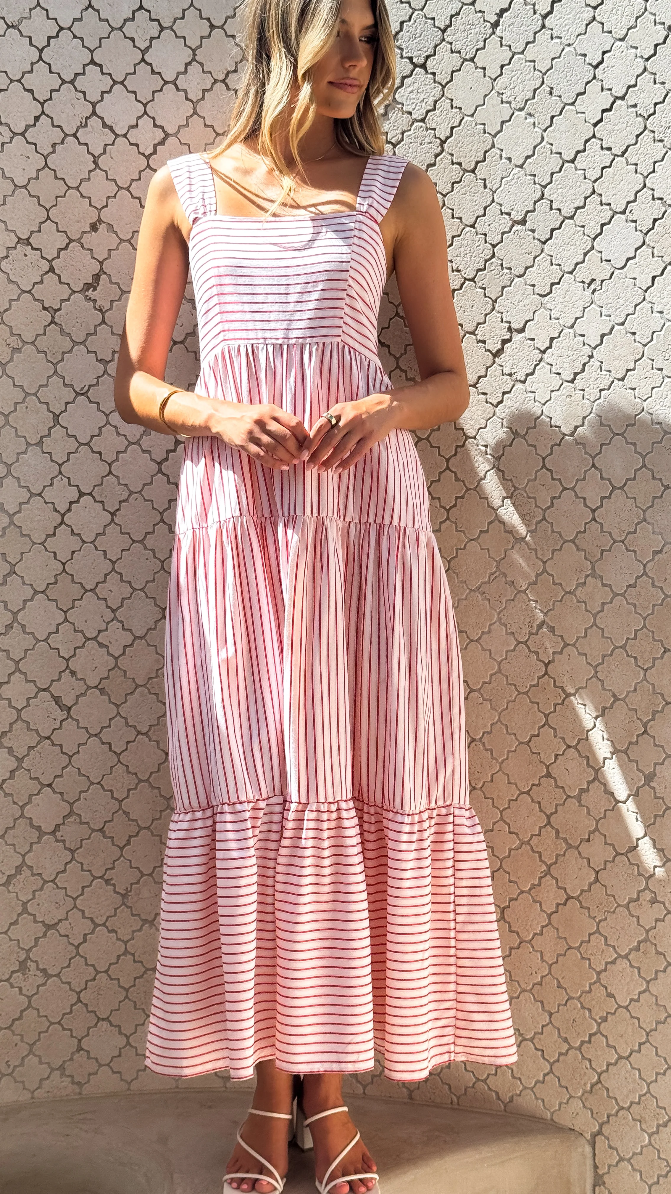 Laylah Maxi Dress - Red Stripe