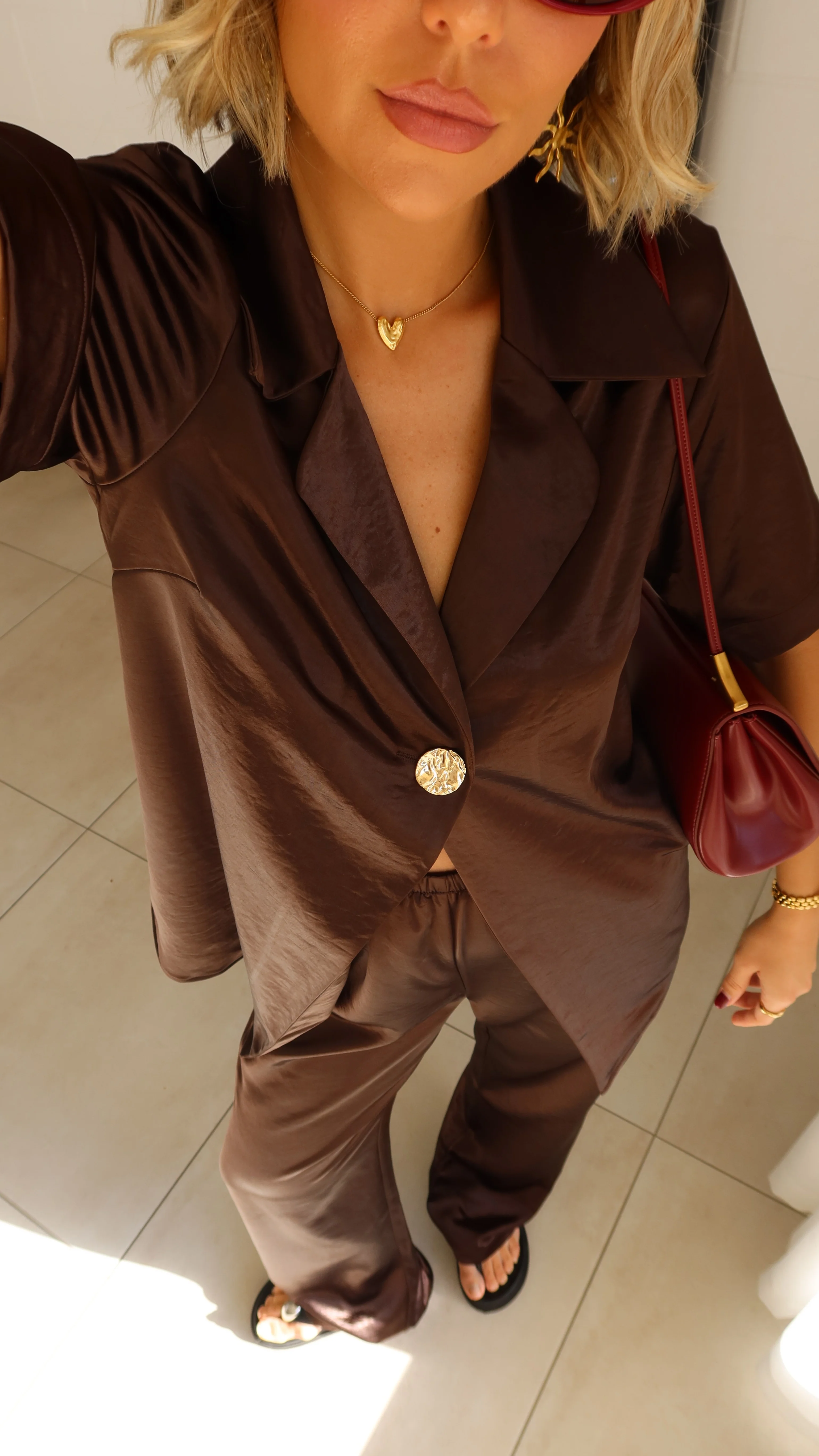Bridget Button Shirt - Chocolate