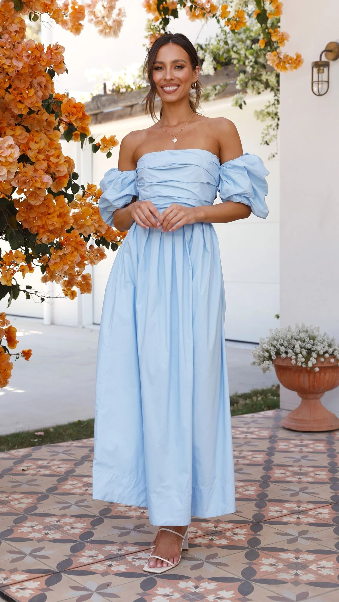 Caelius Midi Dress - Light Blue