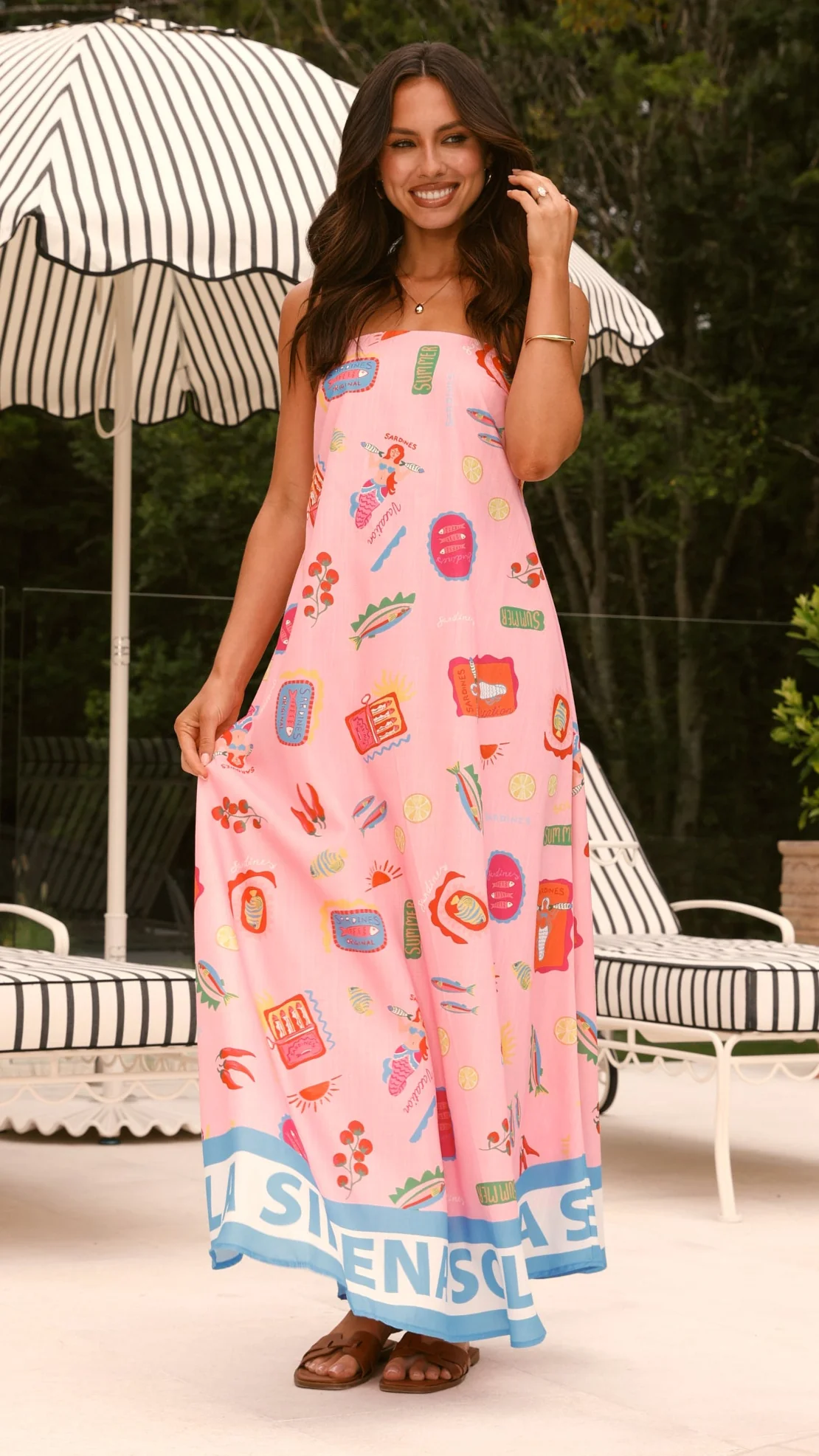 La Sirena Strapless Maxi Dress - Pink Soleil
