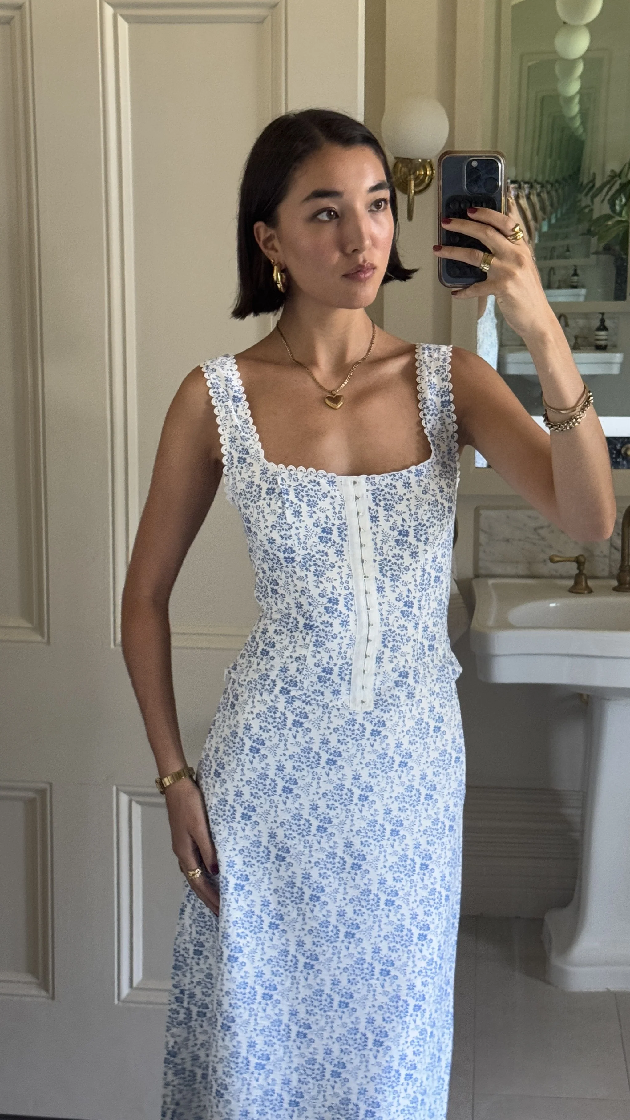 Saylor Maxi Skirt - Blue Floral