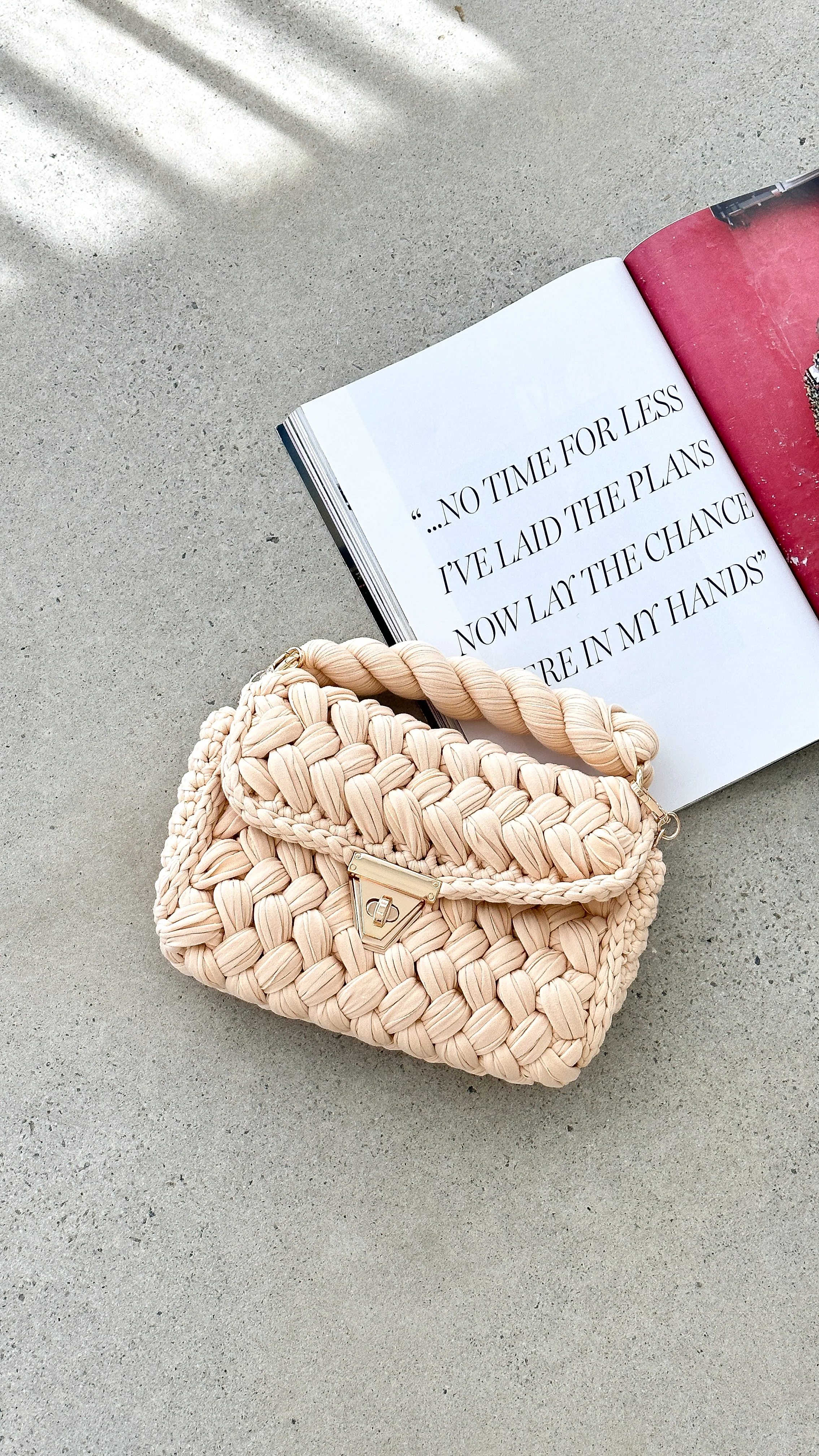 Annabel Chunky Plaited Handbag - Cream