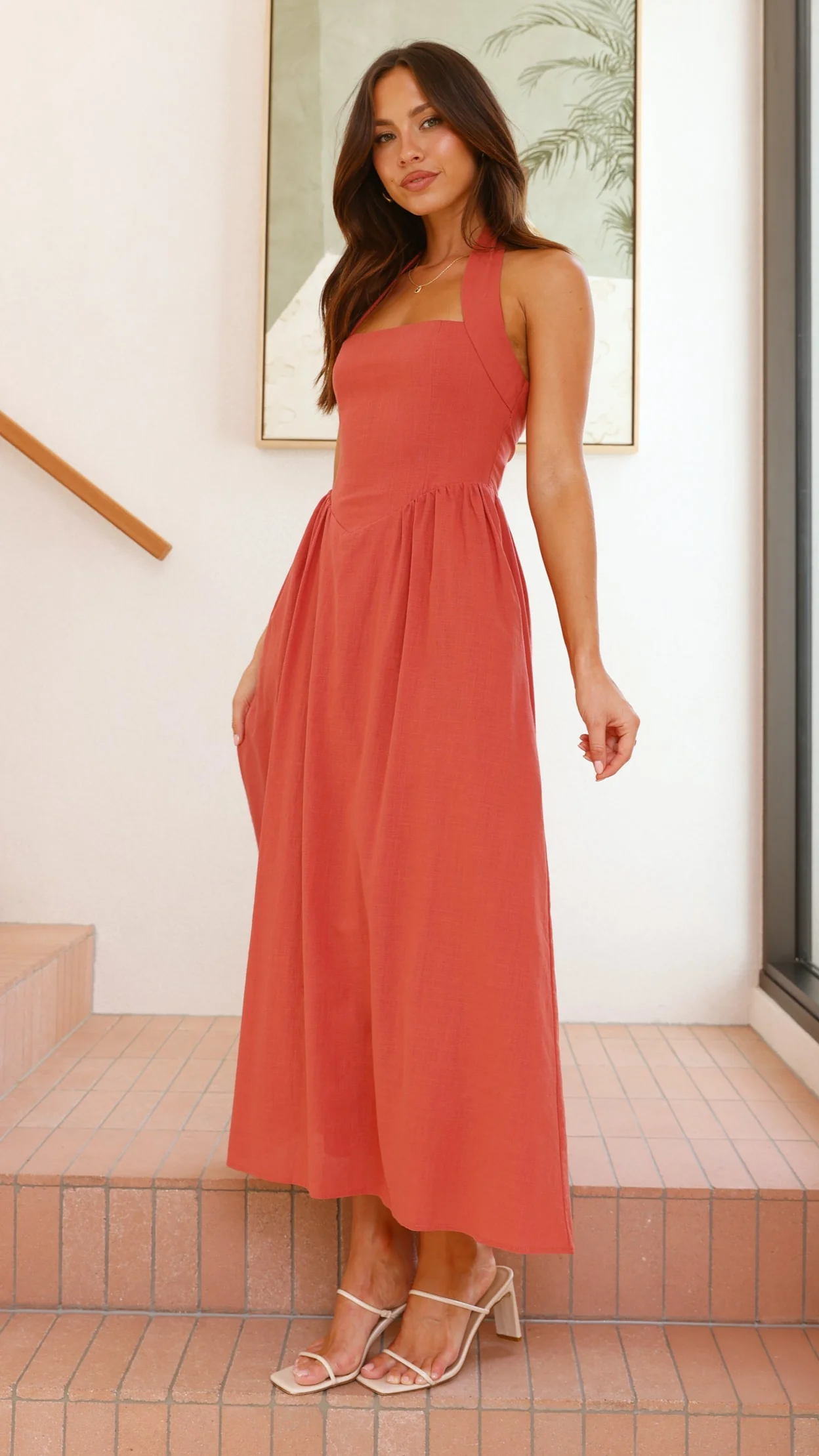Caden Maxi Dress - Rust