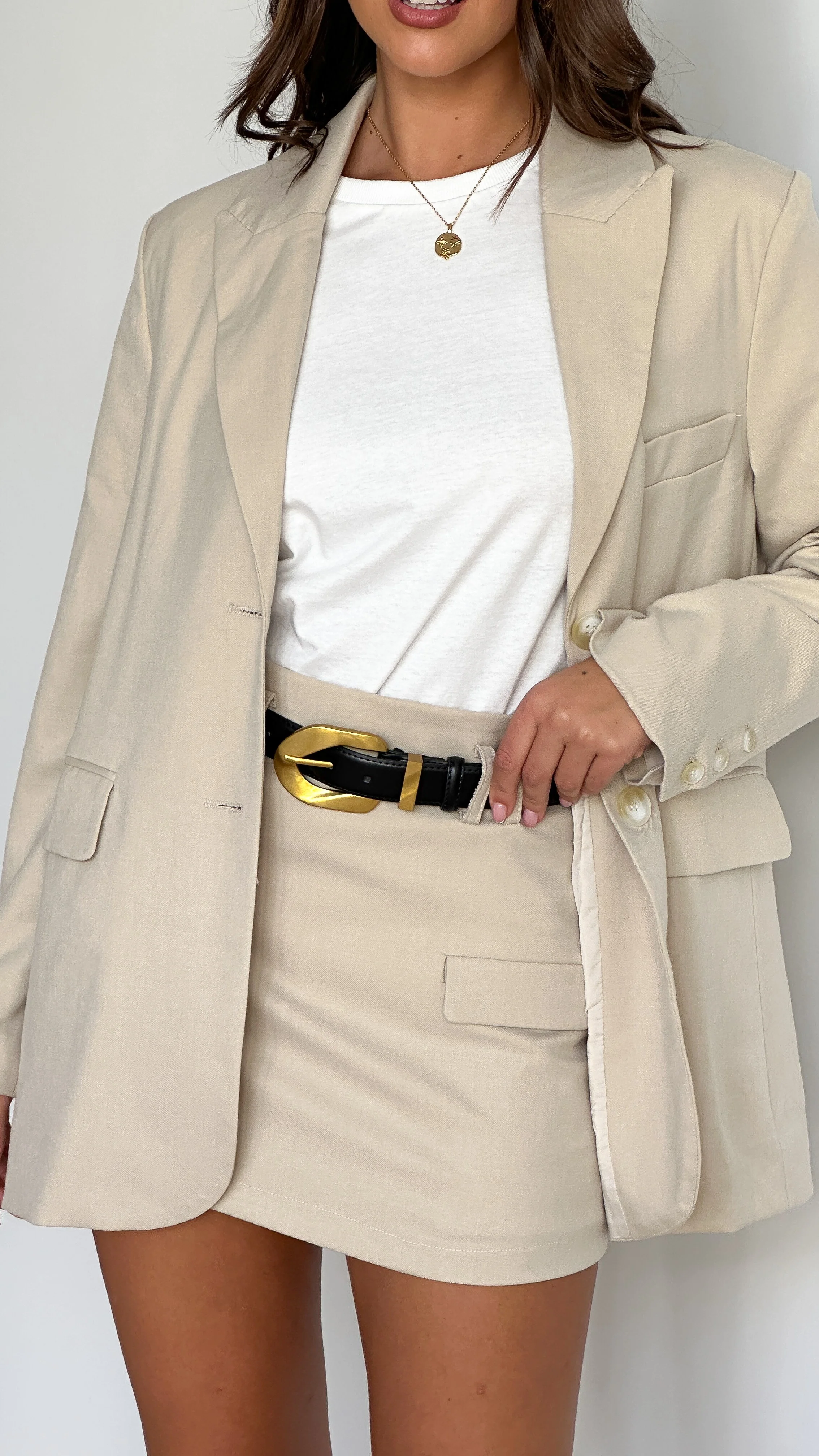 Hayley Mini Skort - Beige