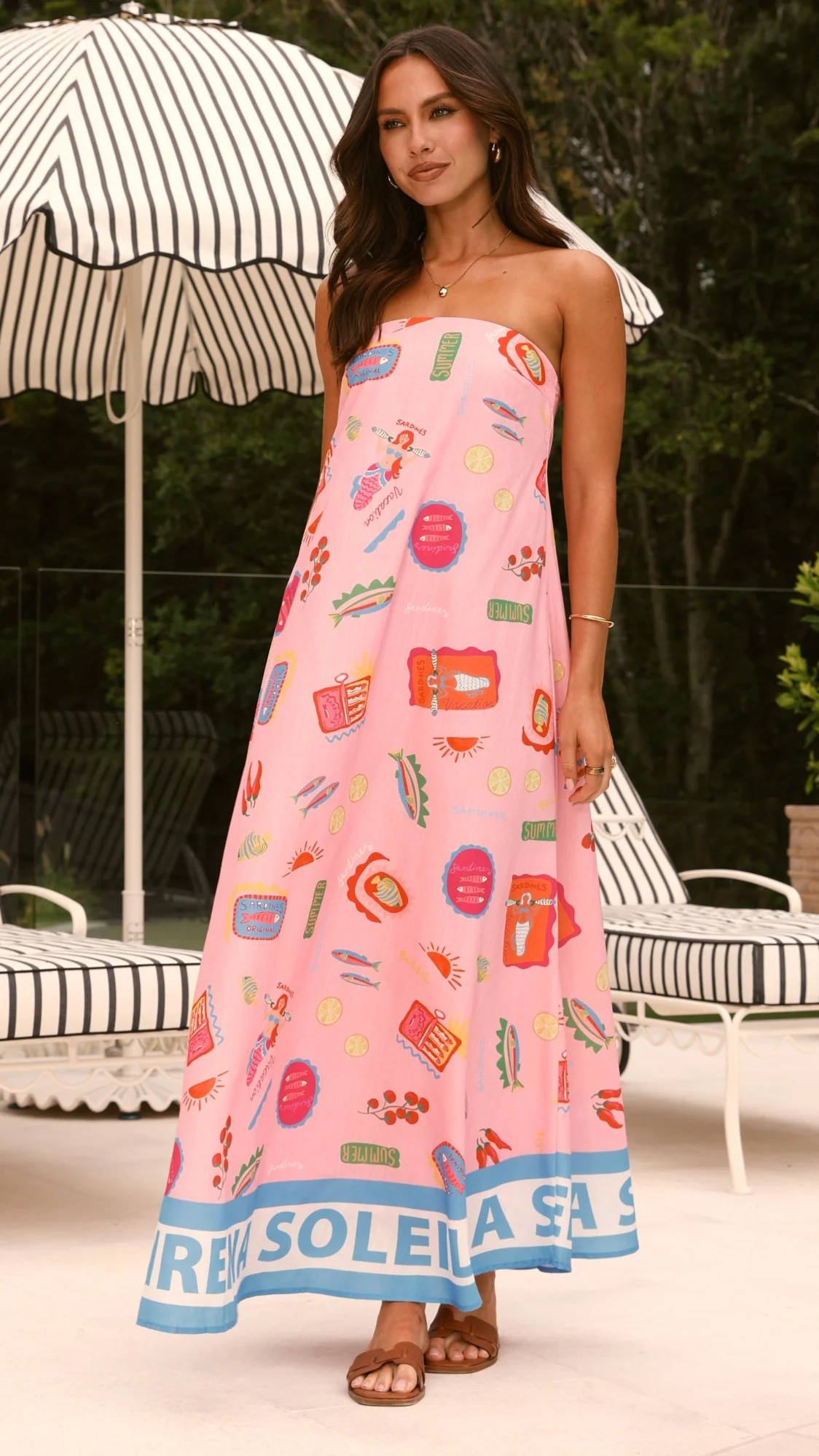 La Sirena Strapless Maxi Dress - Pink Soleil