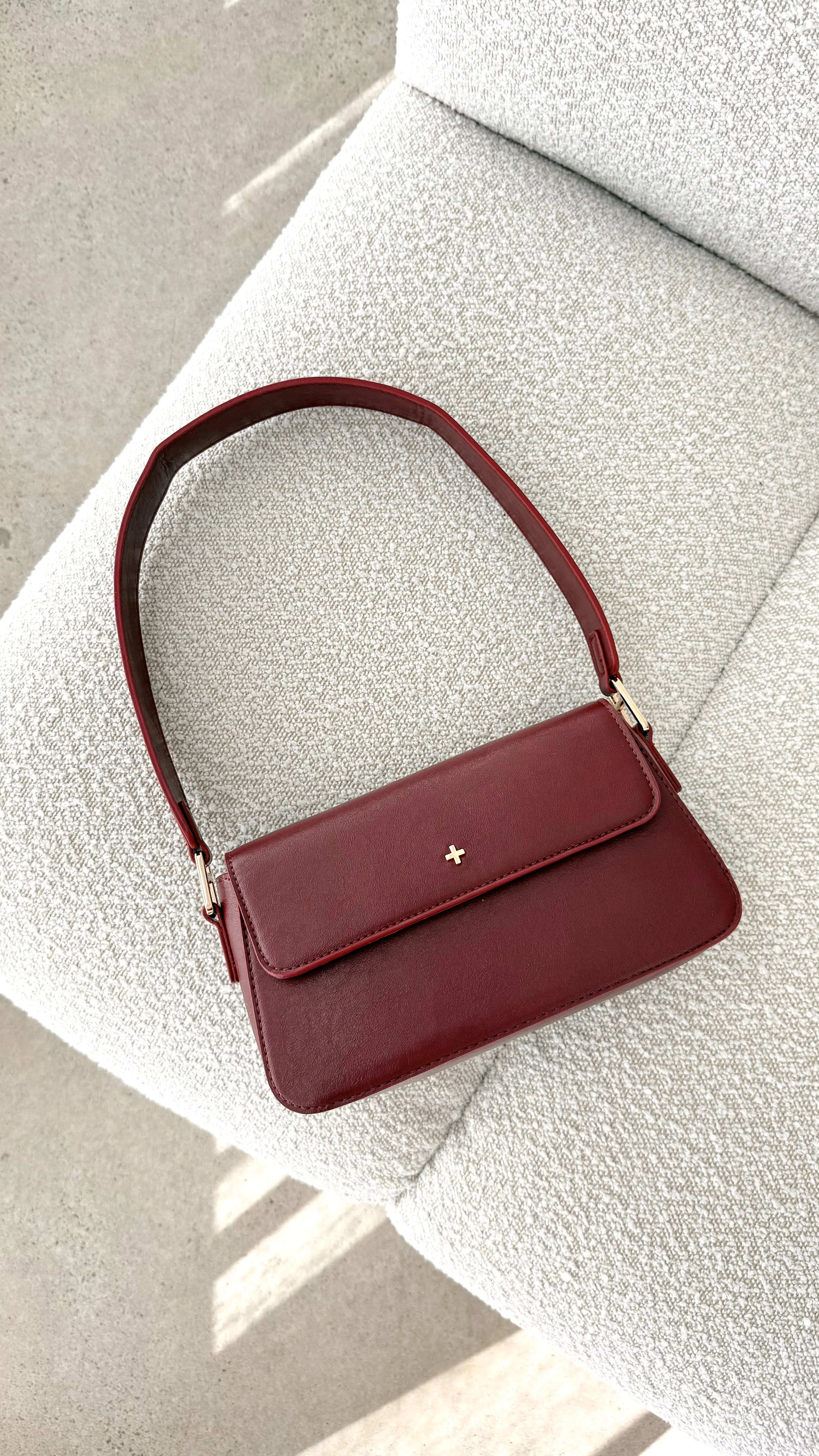 Jocelyn Shoulder Bag - Burgundy PU
