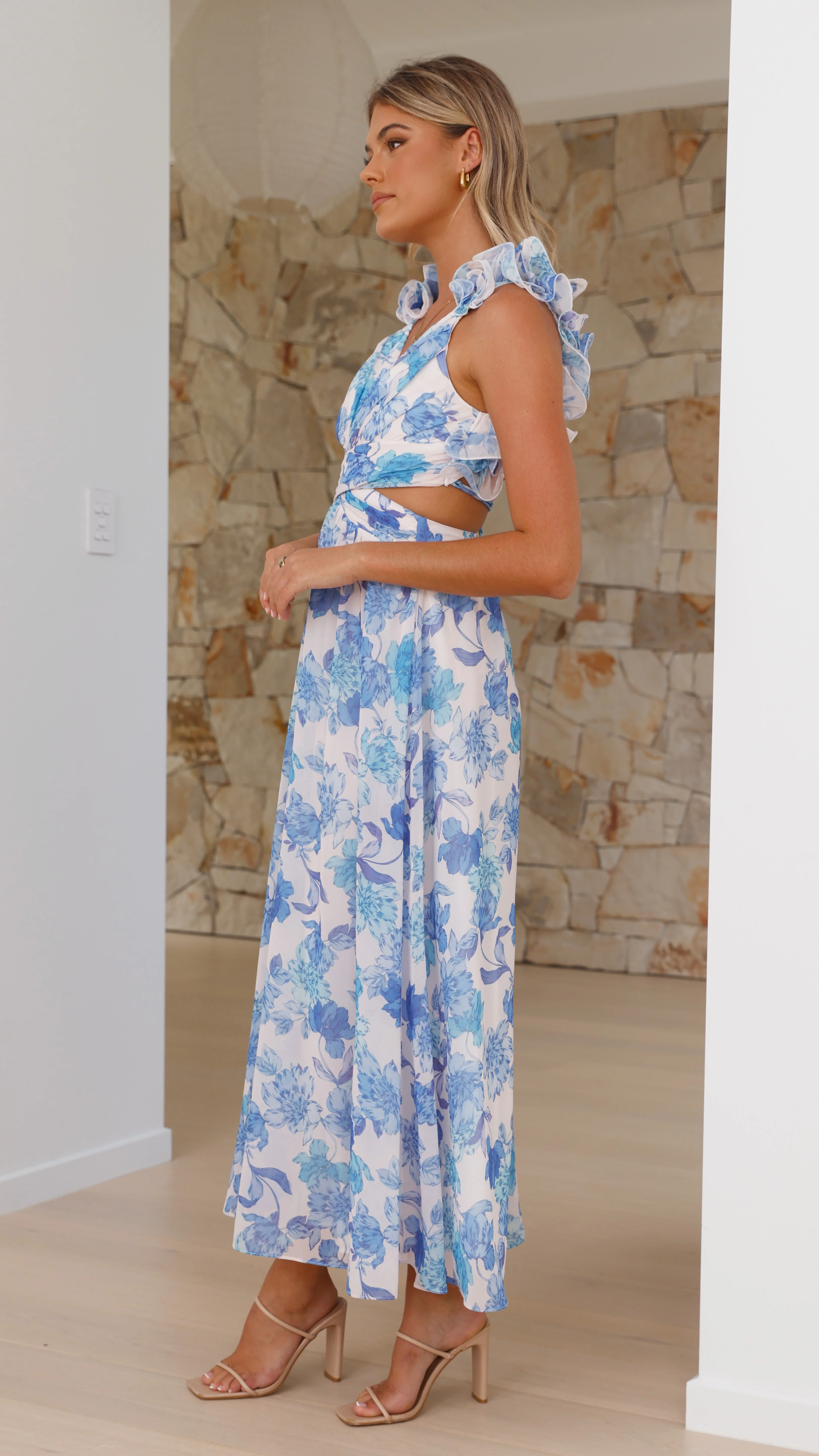 Galilhai Maxi Dress - Blue Floral