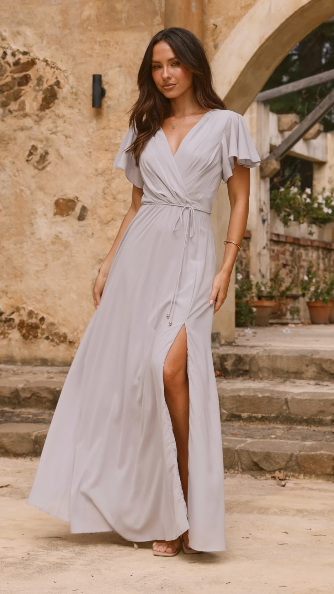 Charlize Maxi Dress - Silver