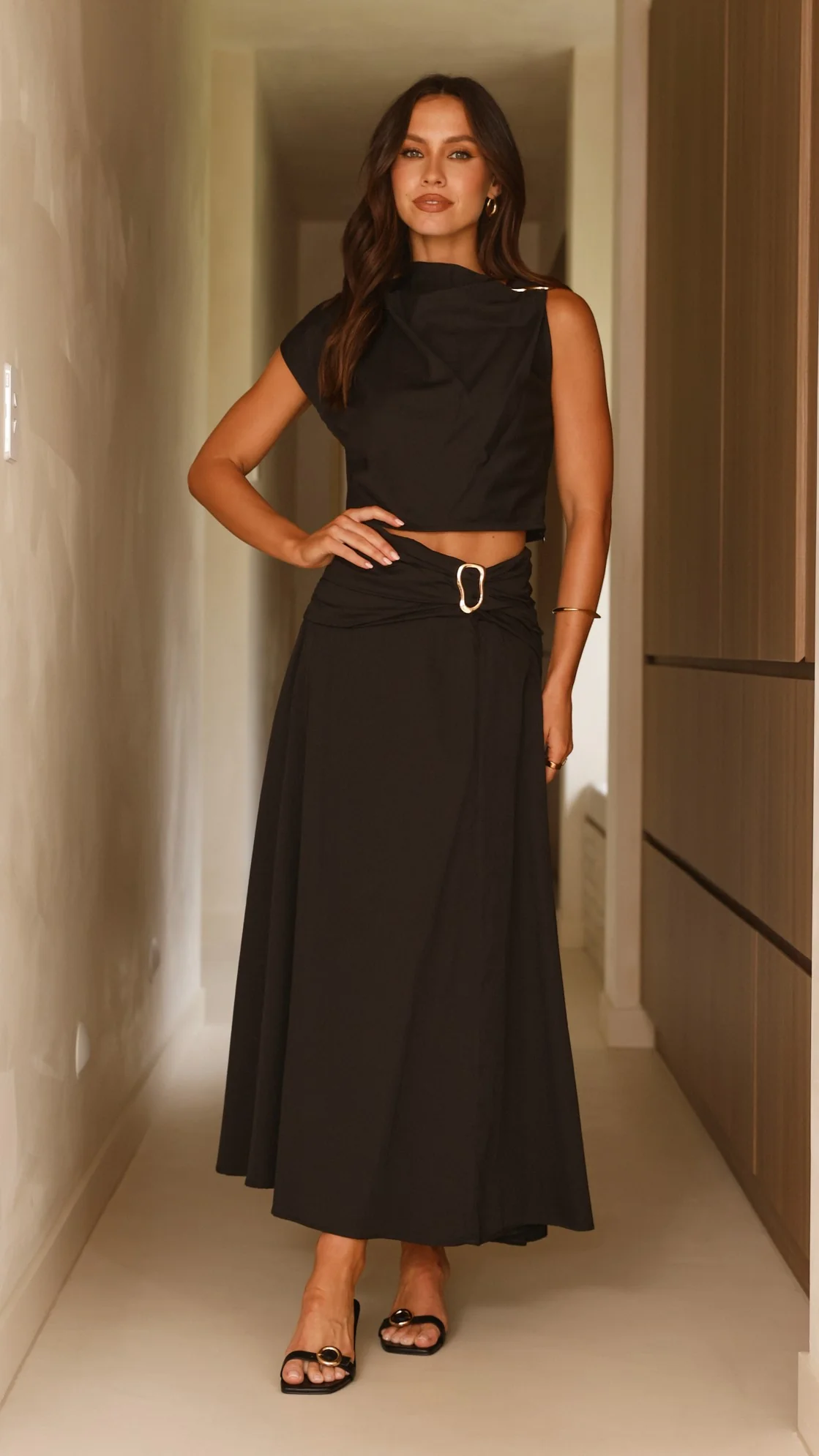 Delphine Maxi Skirt - Black