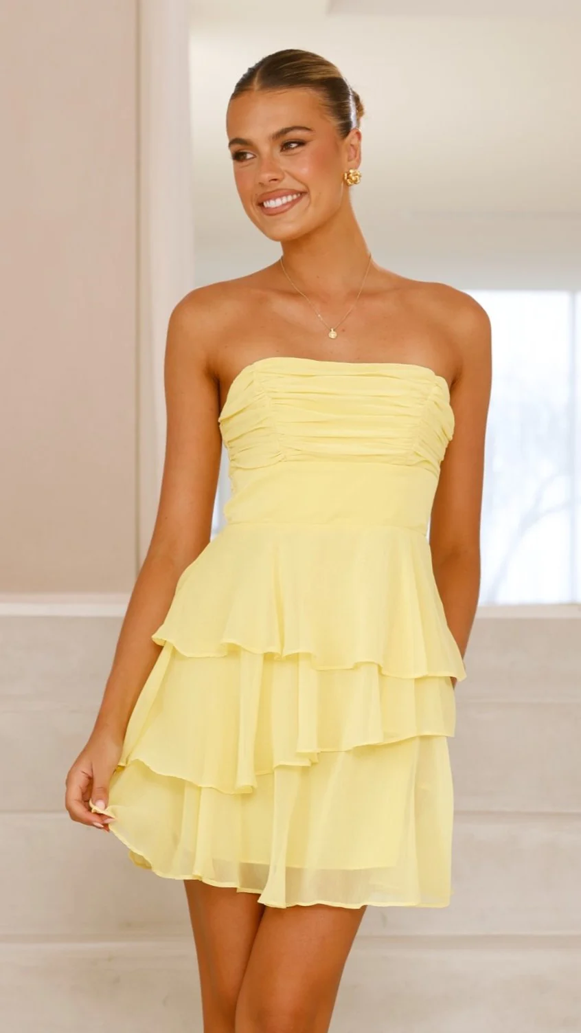 Alessia Mini Dress - Yellow