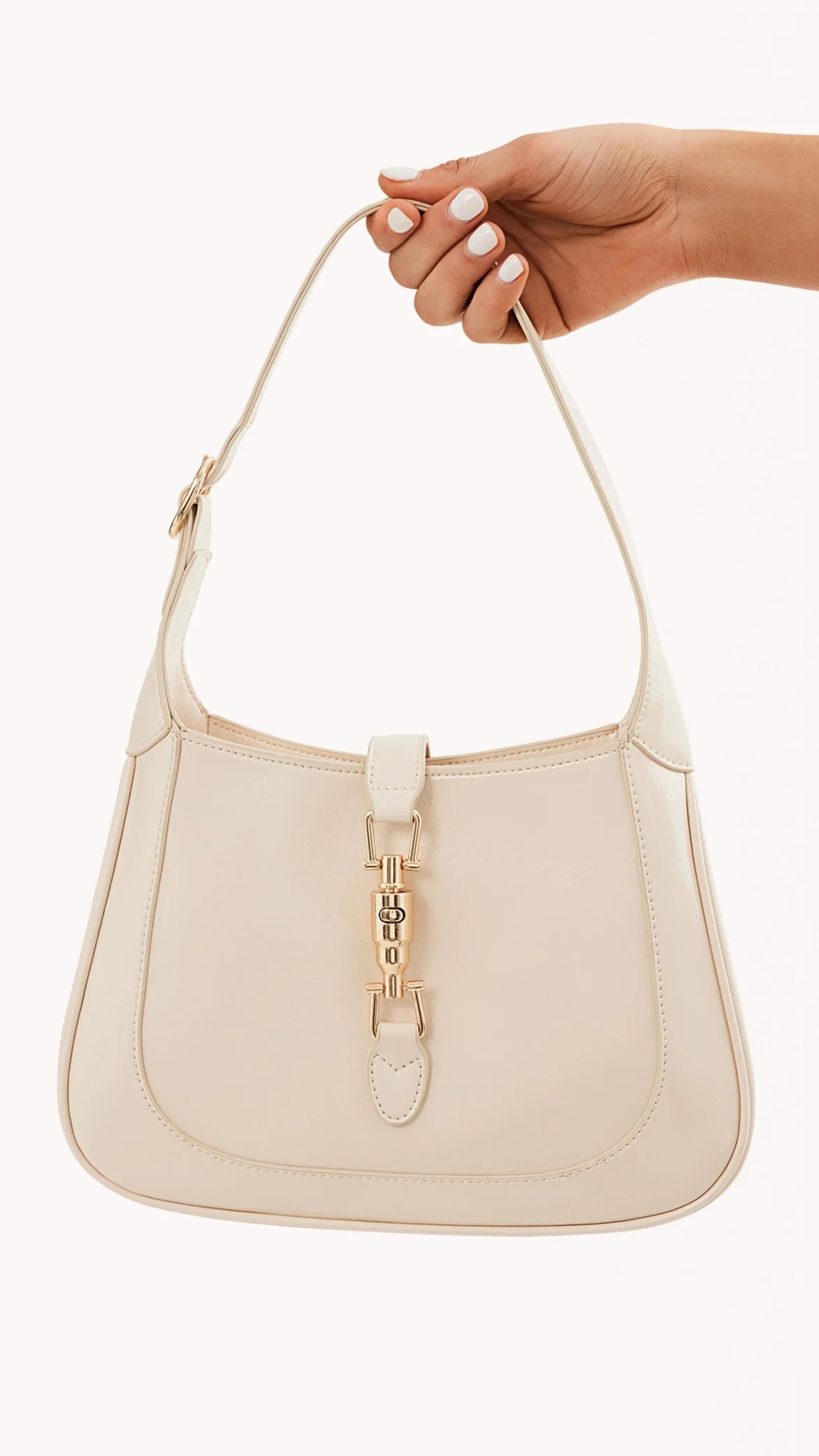 Alix Shoulder Bag - Chalk Crinkle Patent
