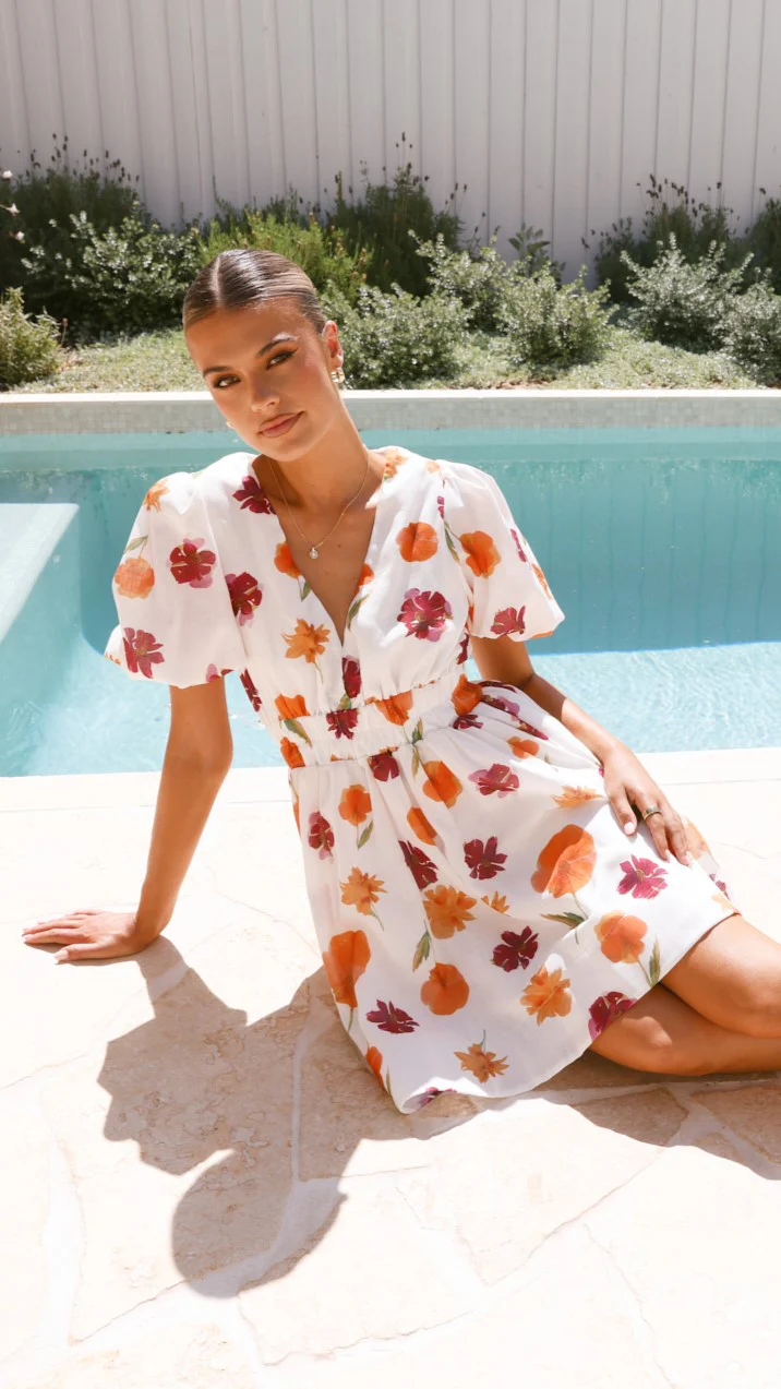 Erin Mini Dress - Springtime Print