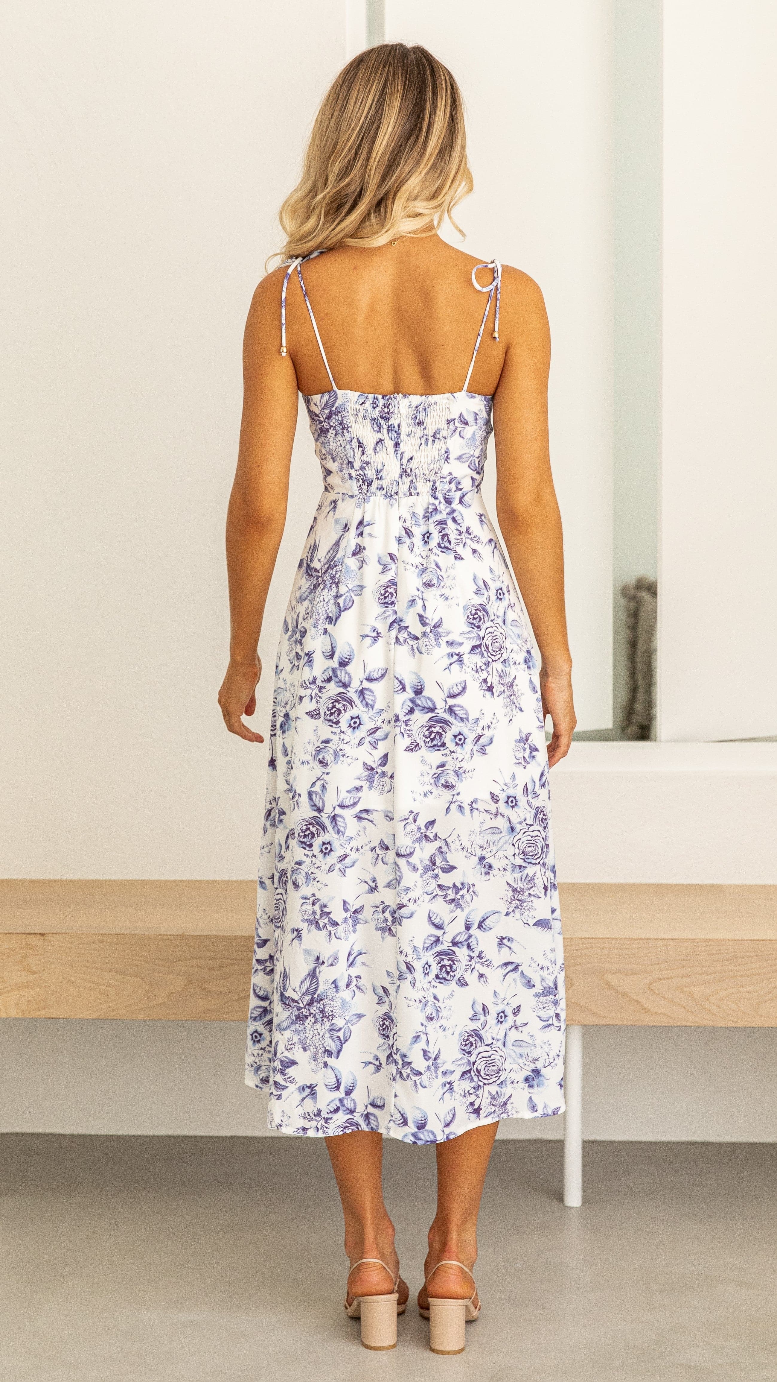Laury Midi Dress - Blue Floral