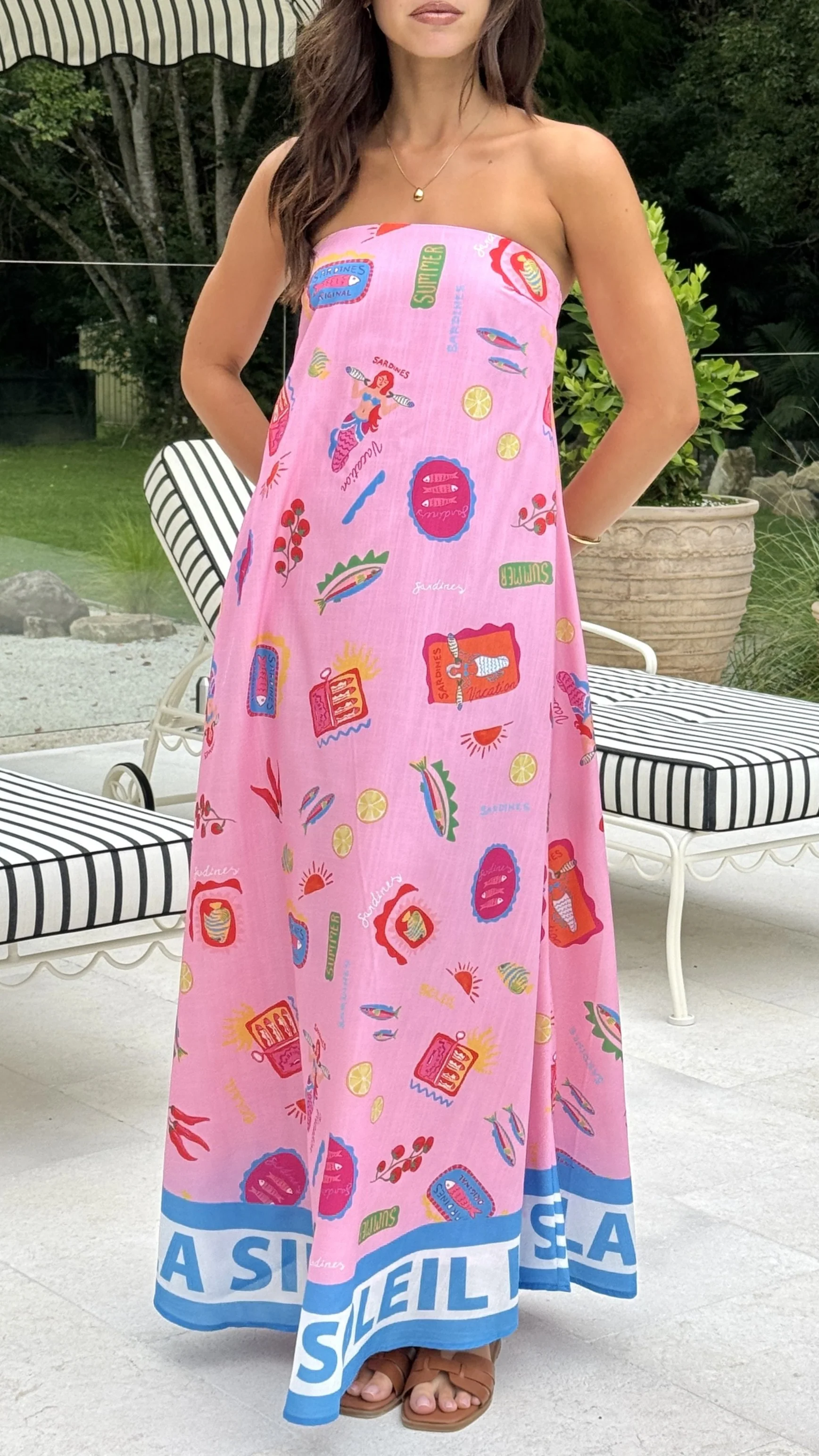 La Sirena Strapless Maxi Dress - Pink Soleil