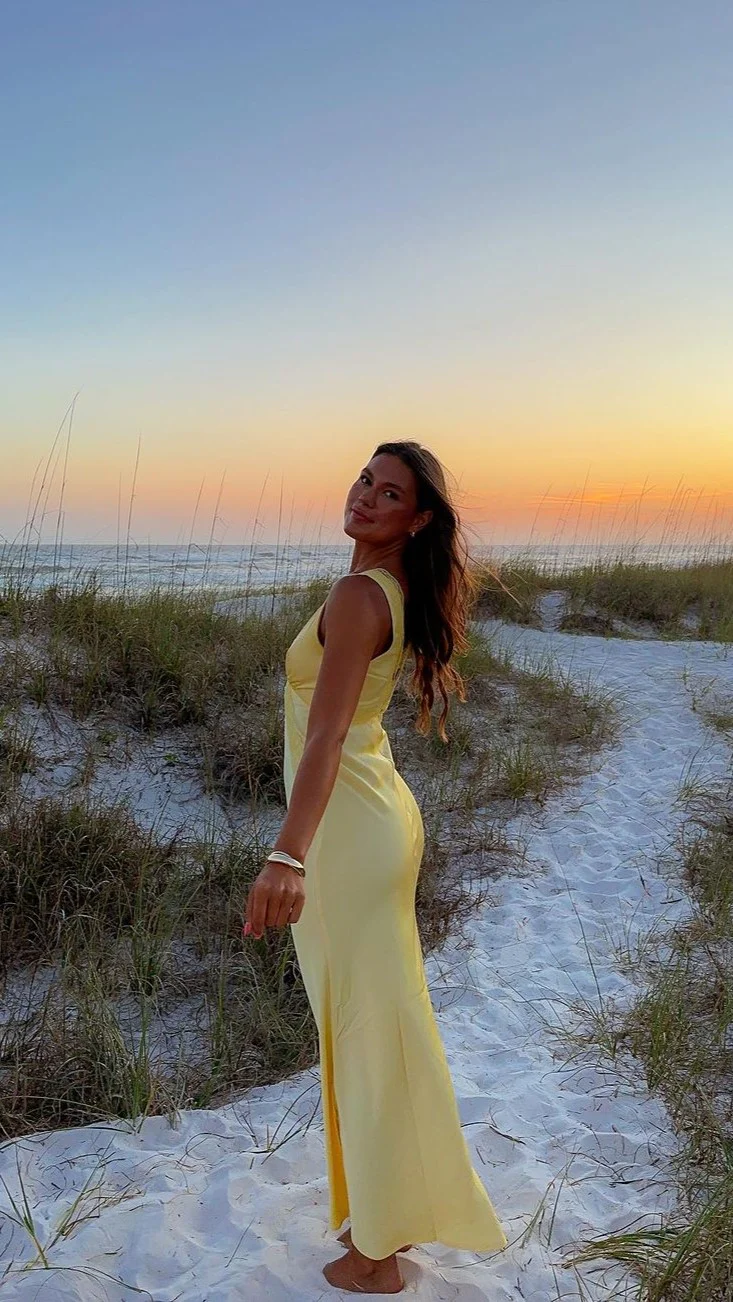 Basiano Maxi Dress - Yellow / Lace