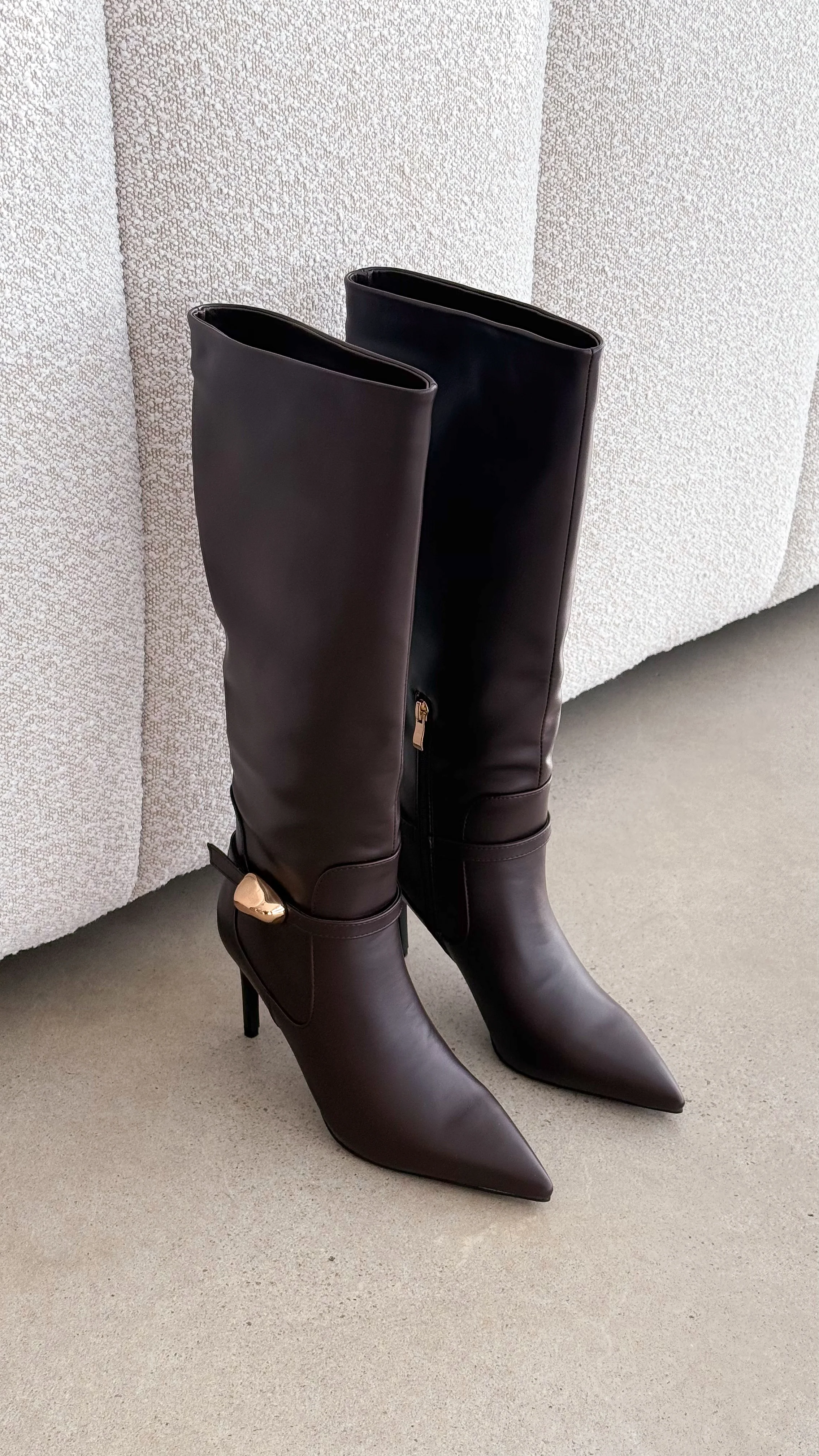 Druella Heeled Boot - Dark Cacao