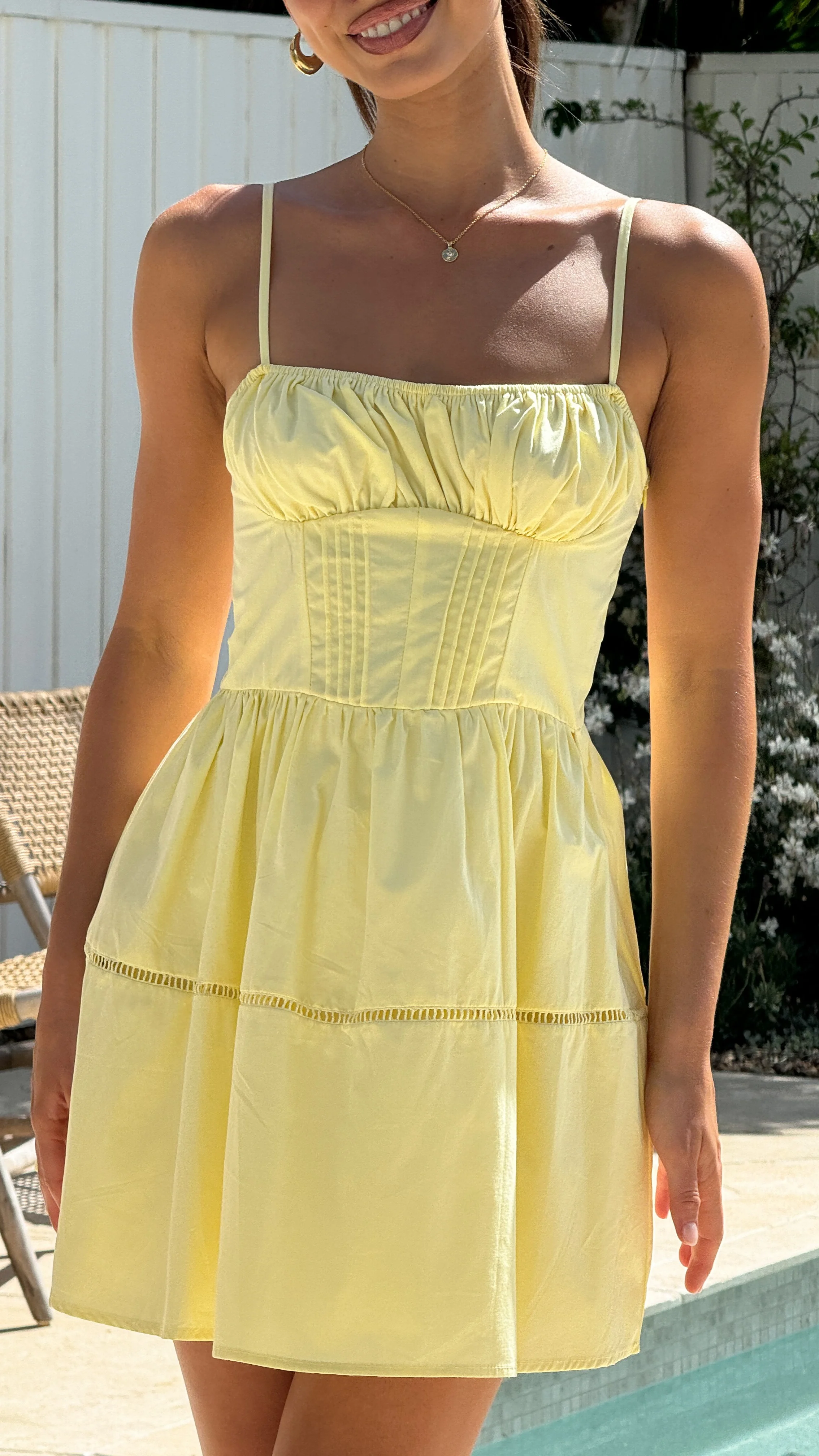 Isabella Mini Dress - Yellow