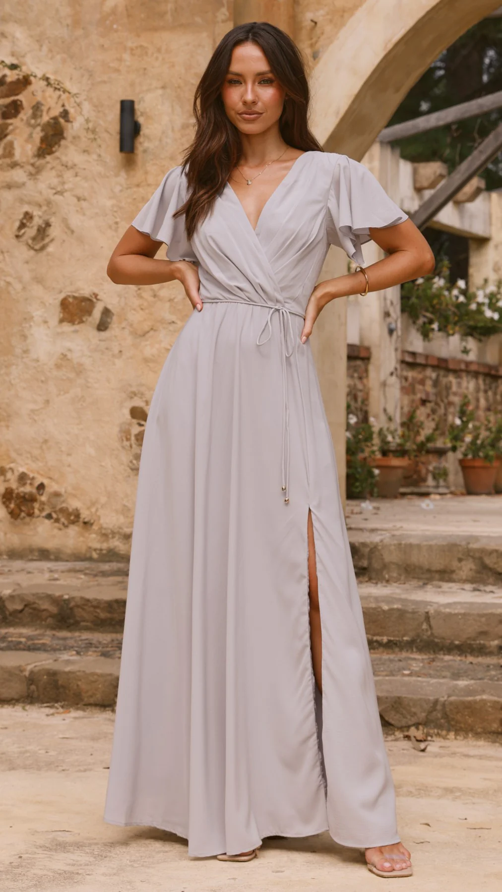 Charlize Maxi Dress - Silver