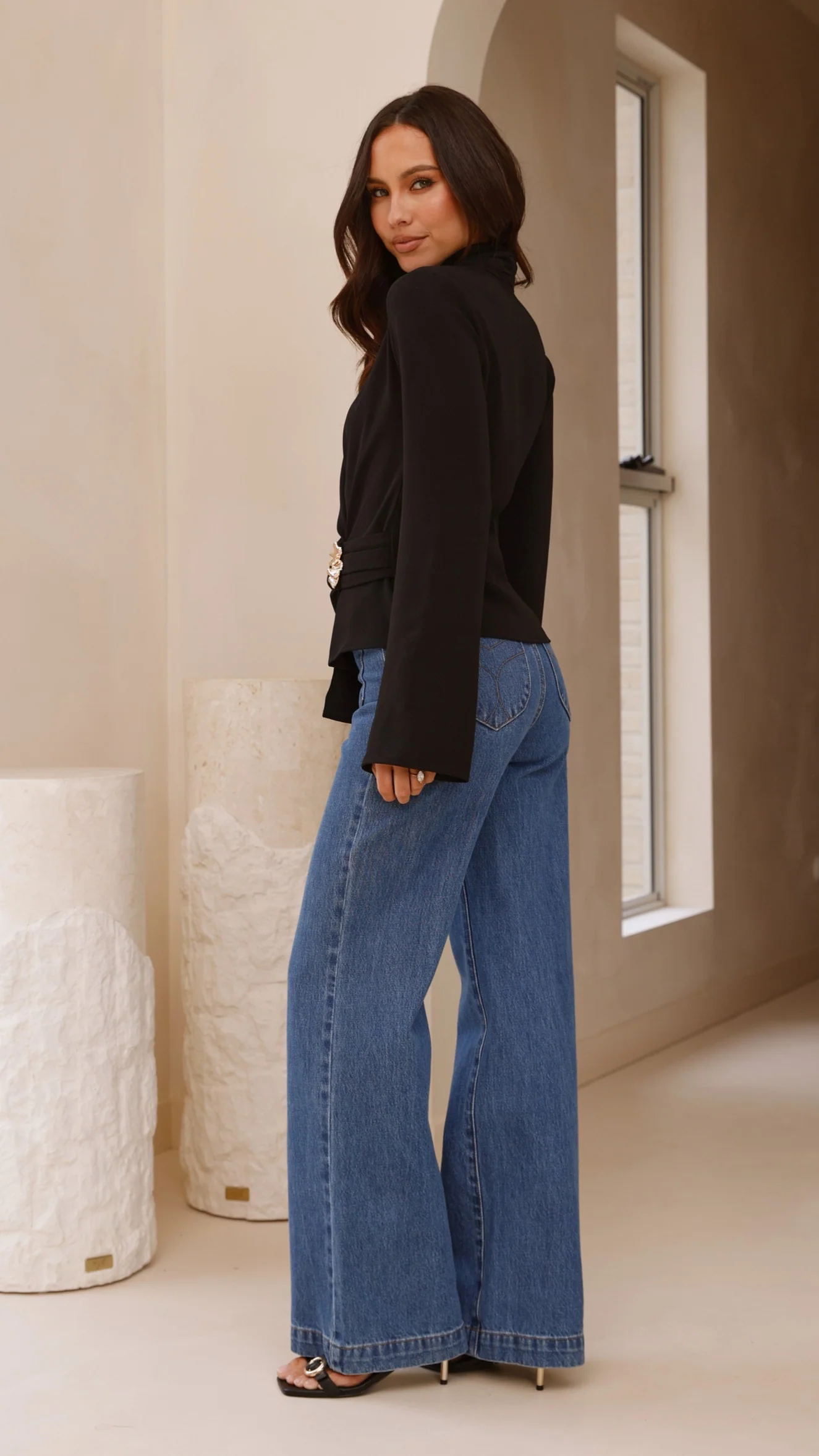 Lani Open Front Top - Black