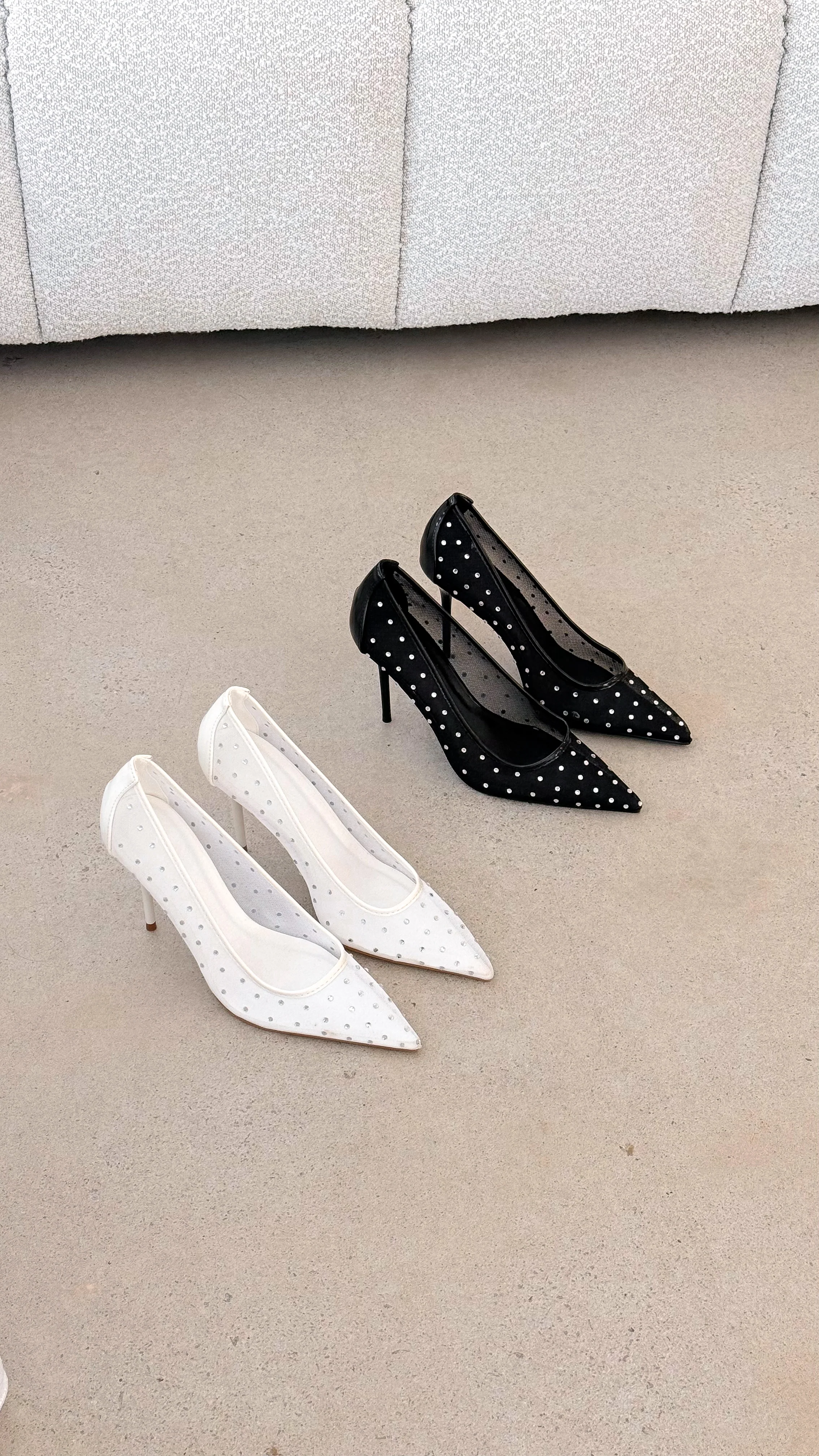 Lee Heels - Black Mesh Diamante