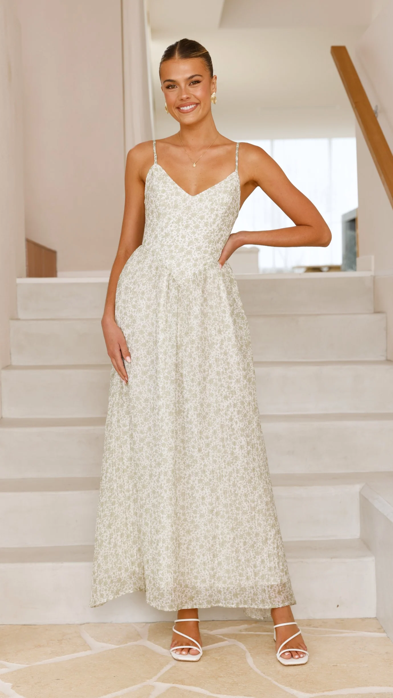 Azura Maxi Dress - Green Floral