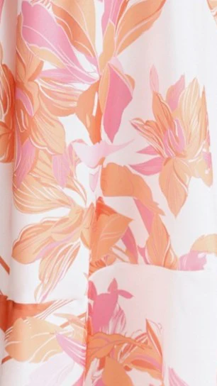 Kaethe Maxi Dress - Orange/White