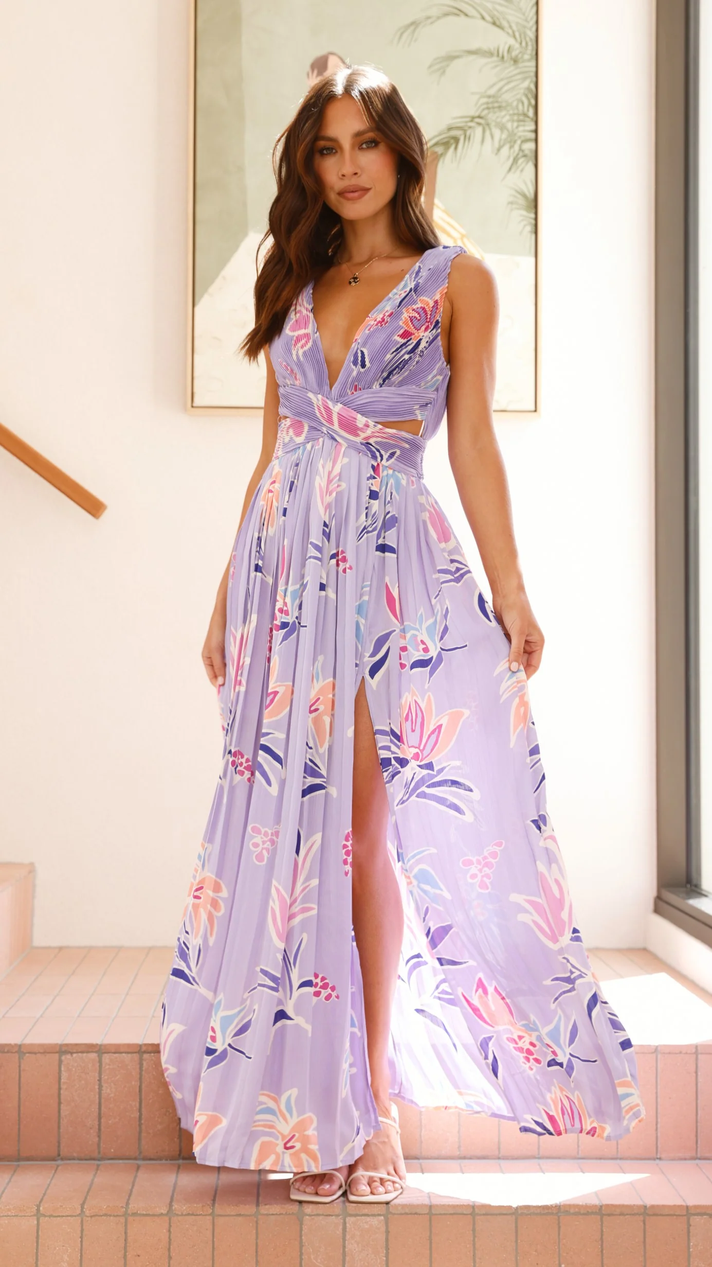 Anita Maxi Dress - Lilac Floral