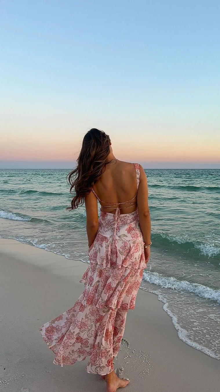 Adalinde Maxi Dress - Peach Floral