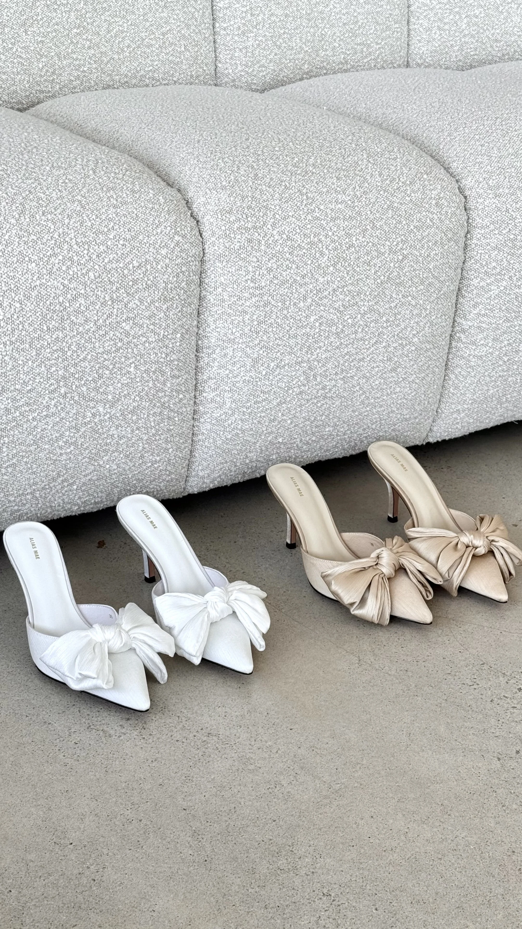 Fae Heel - Champagne Satin