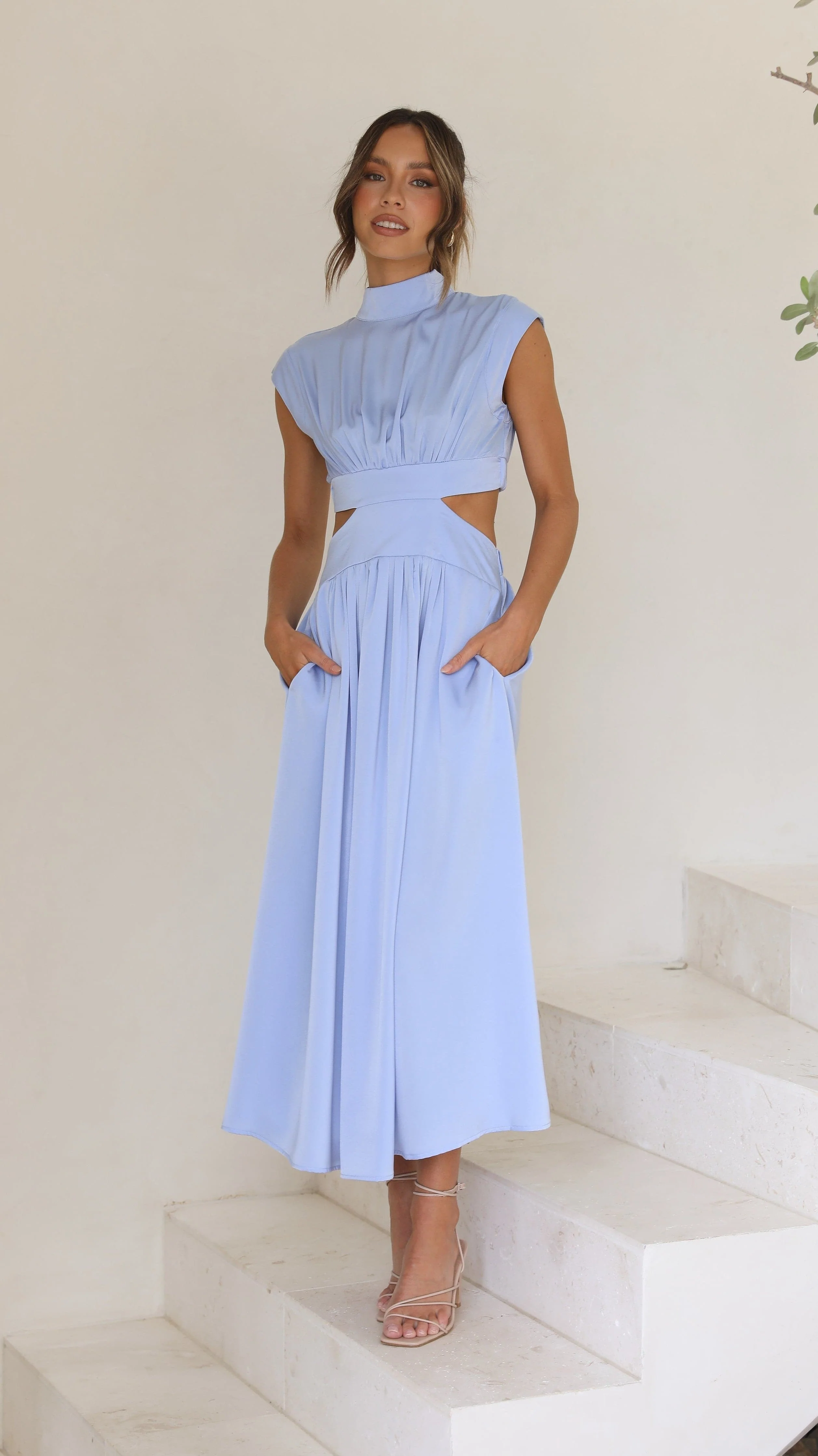Cindie Midi Dress - Blue