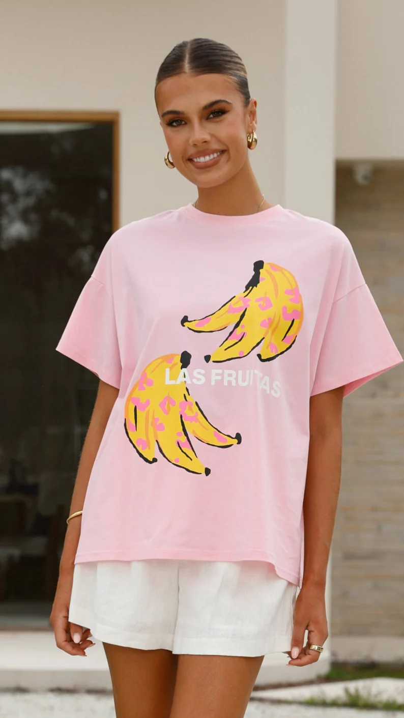 Las Fruitas Top - Pink