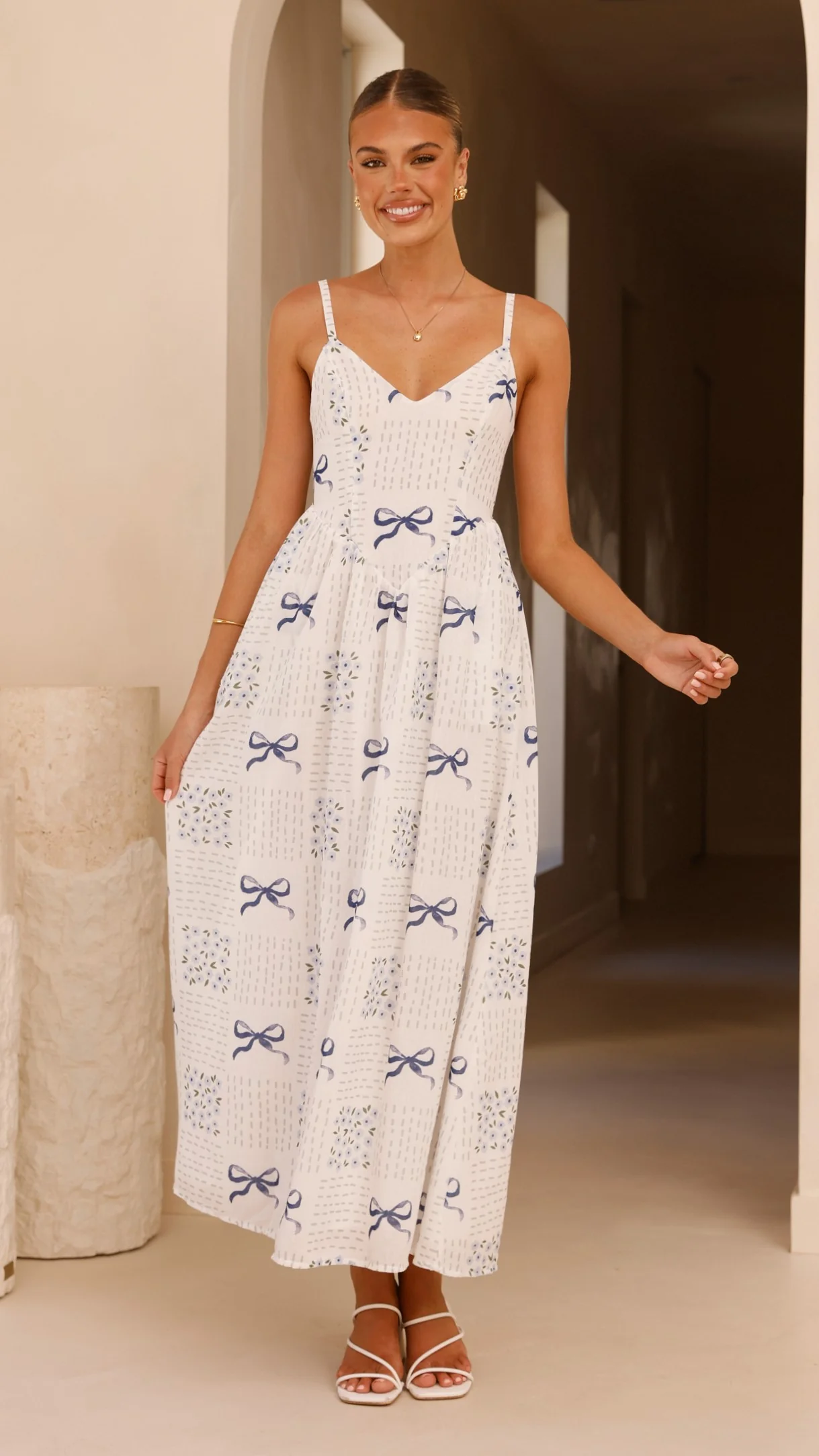 Georgina Maxi Dress - Sweet Bow Blue