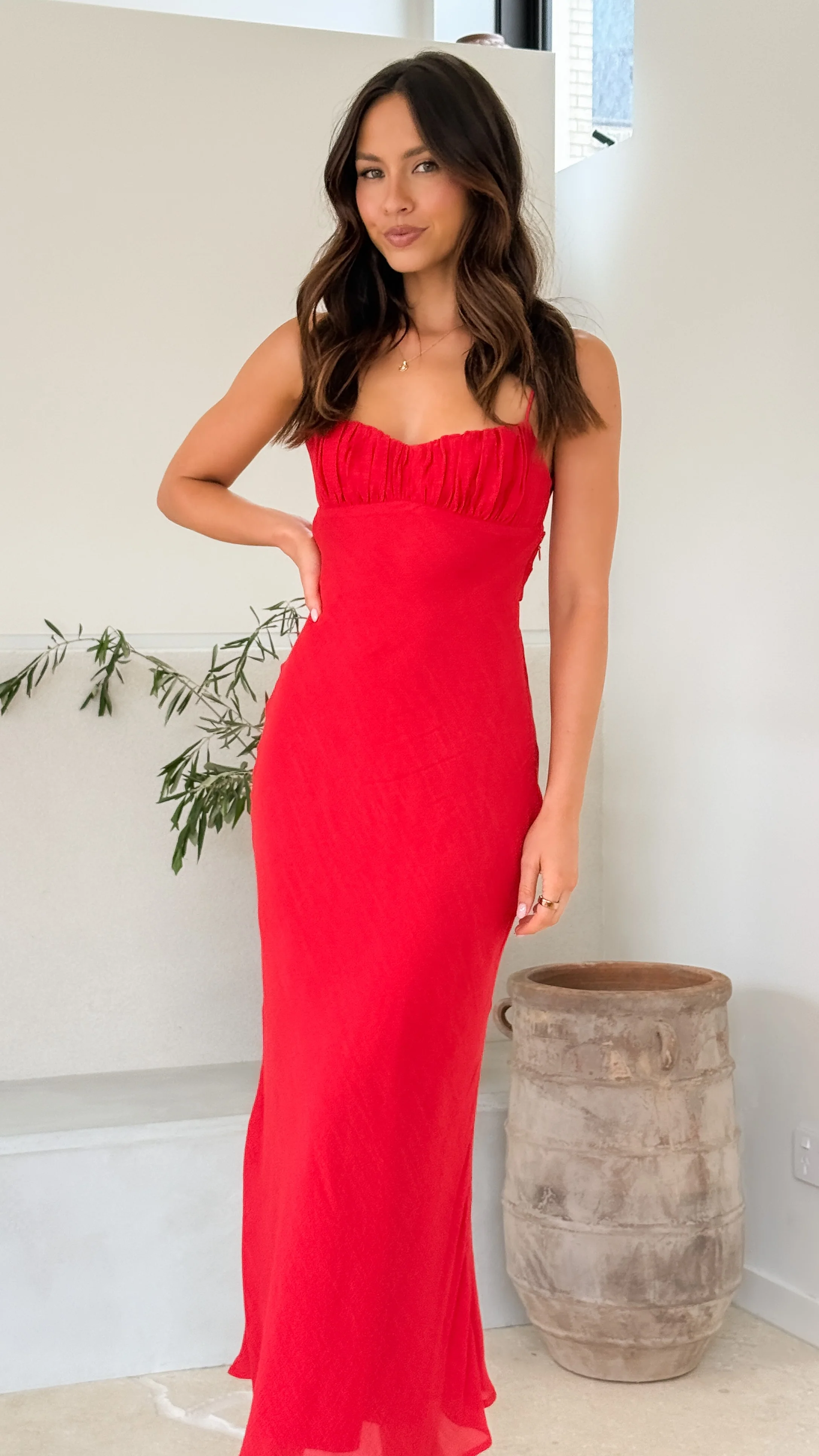 Galina Maxi Dress - Red